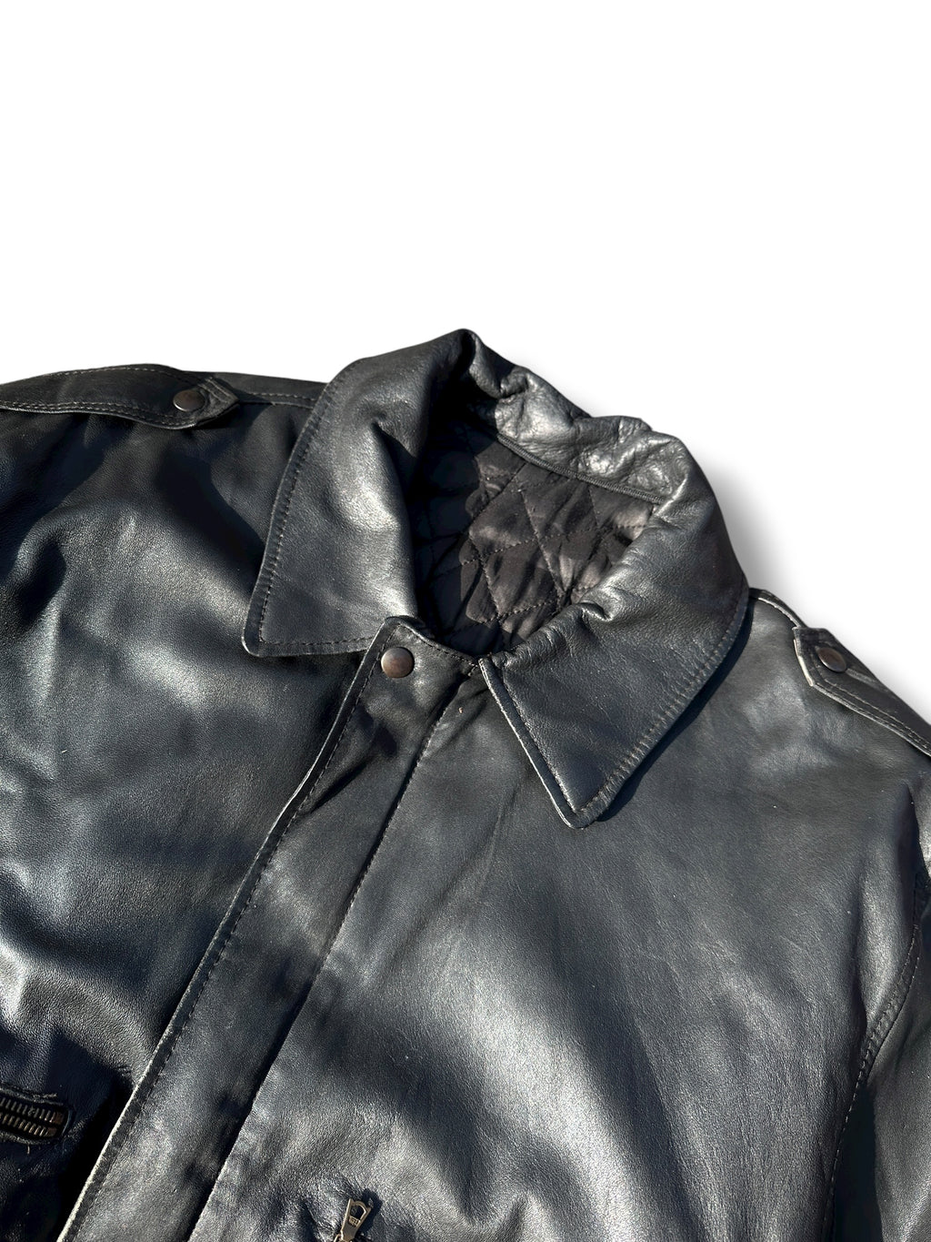 1990s Vera Pelle A-2 Fliegerjacke Leder Schwarz | M