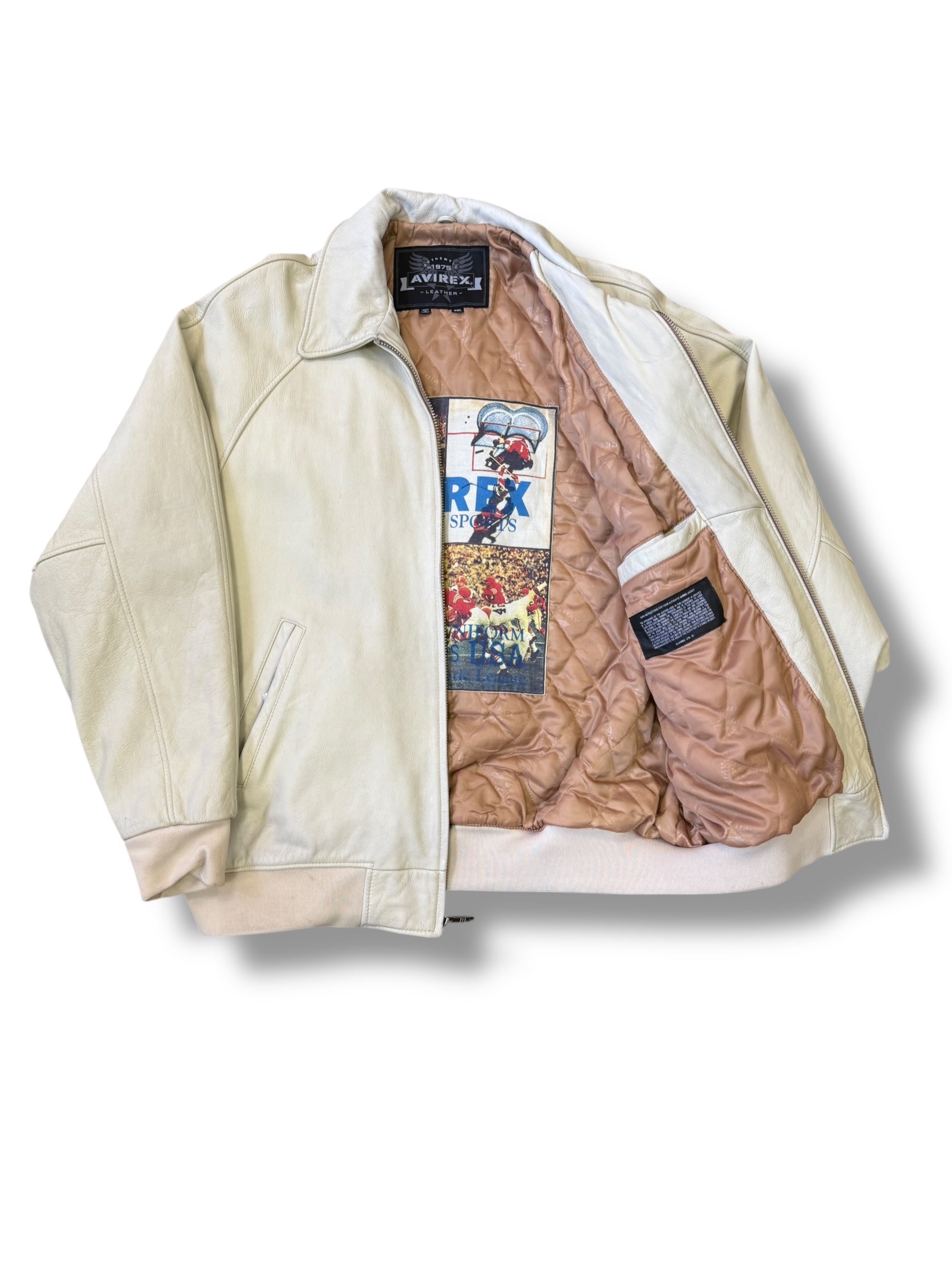 2000s Avirex A Varsity Lederjacke Bomber | XXL / 2XL | Signature USA
