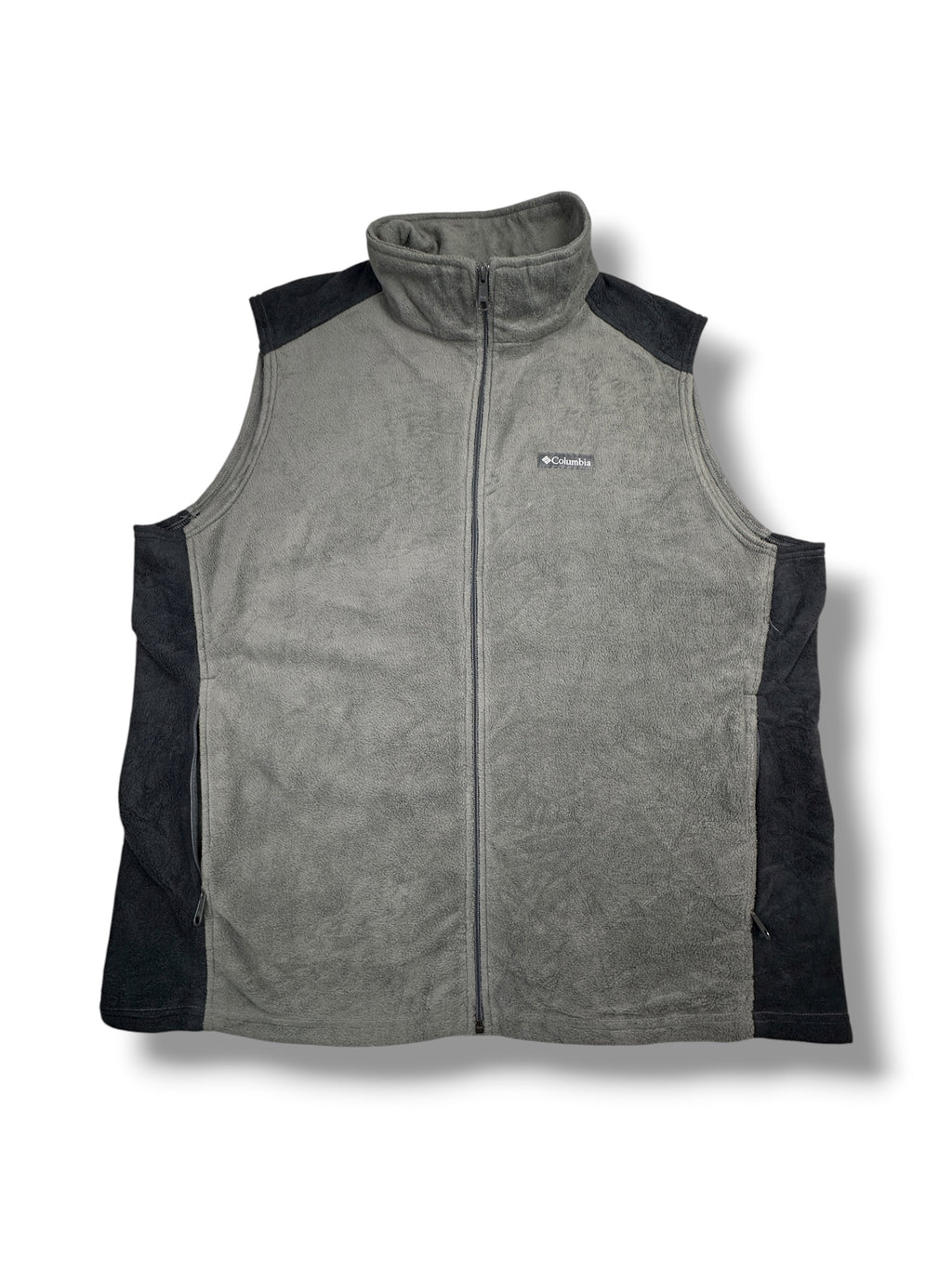 2000s Columbia Fleece-Weste Grau/Schwarz | Vintage XXXL