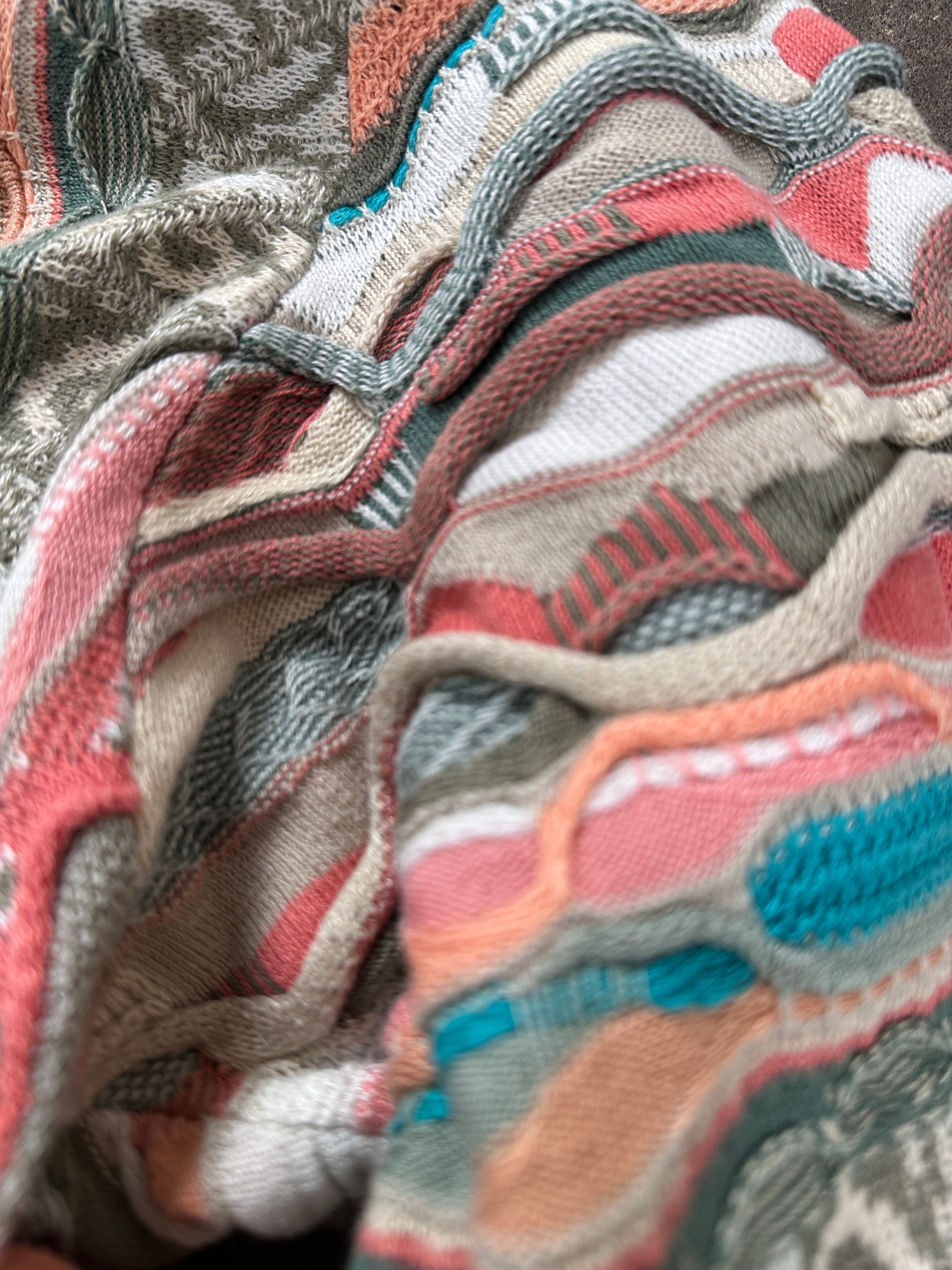 1990s Coogi Australia Strick Sweater Beige Blau L