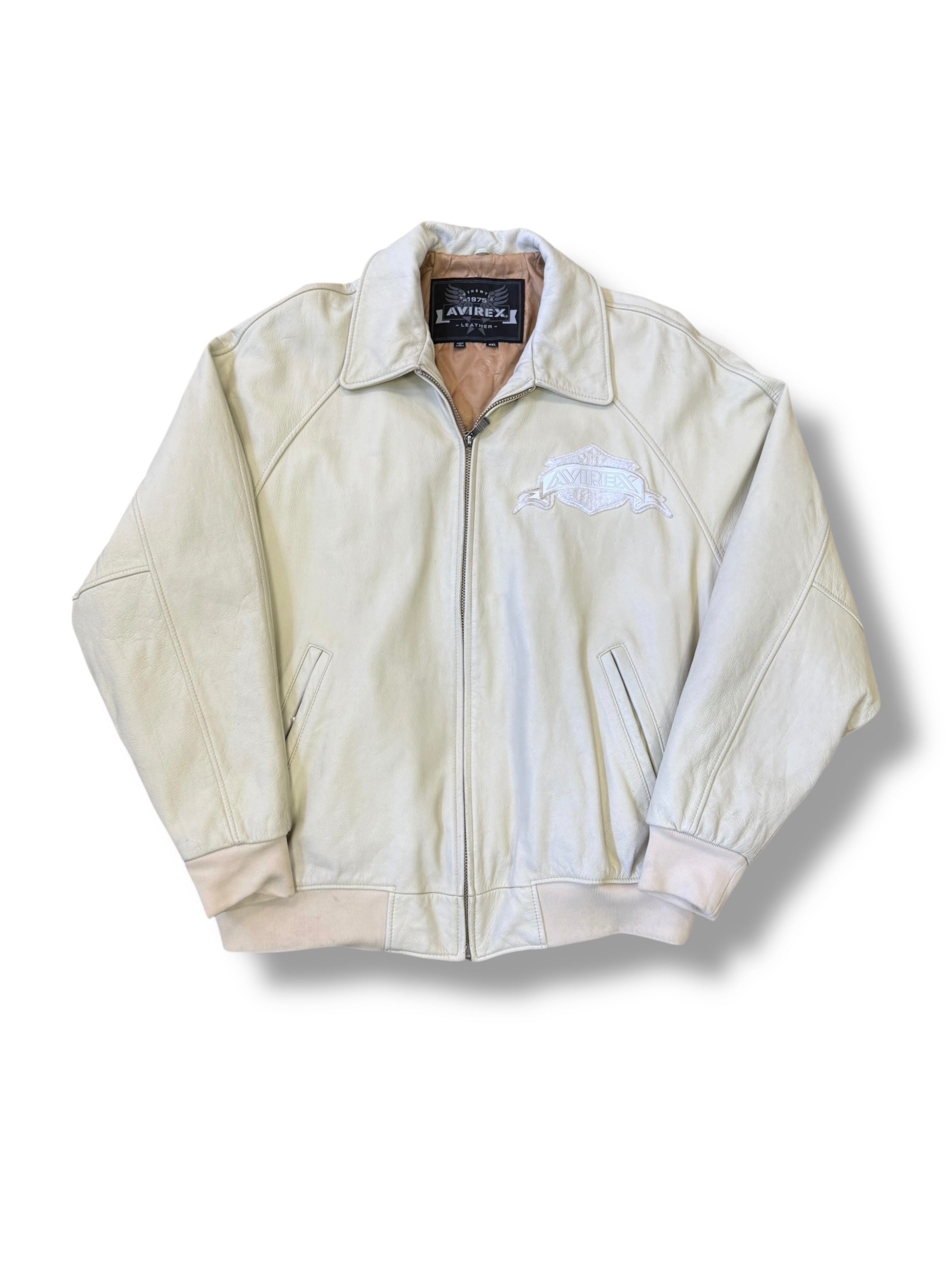 2000s Avirex A Varsity Lederjacke Bomber | XXL / 2XL | Signature USA