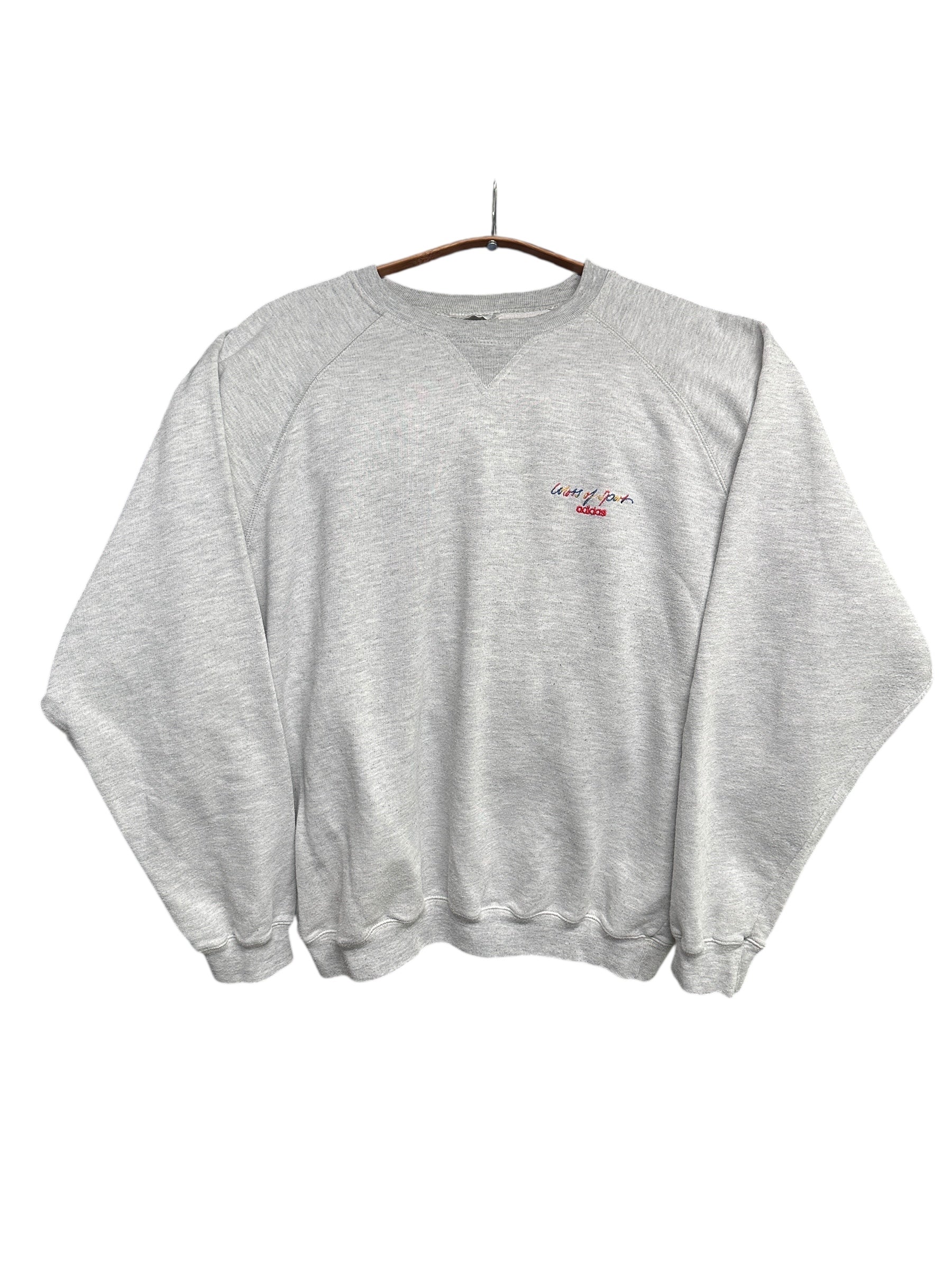 1980s Adidas „colors of sports“ Sweater Grau L