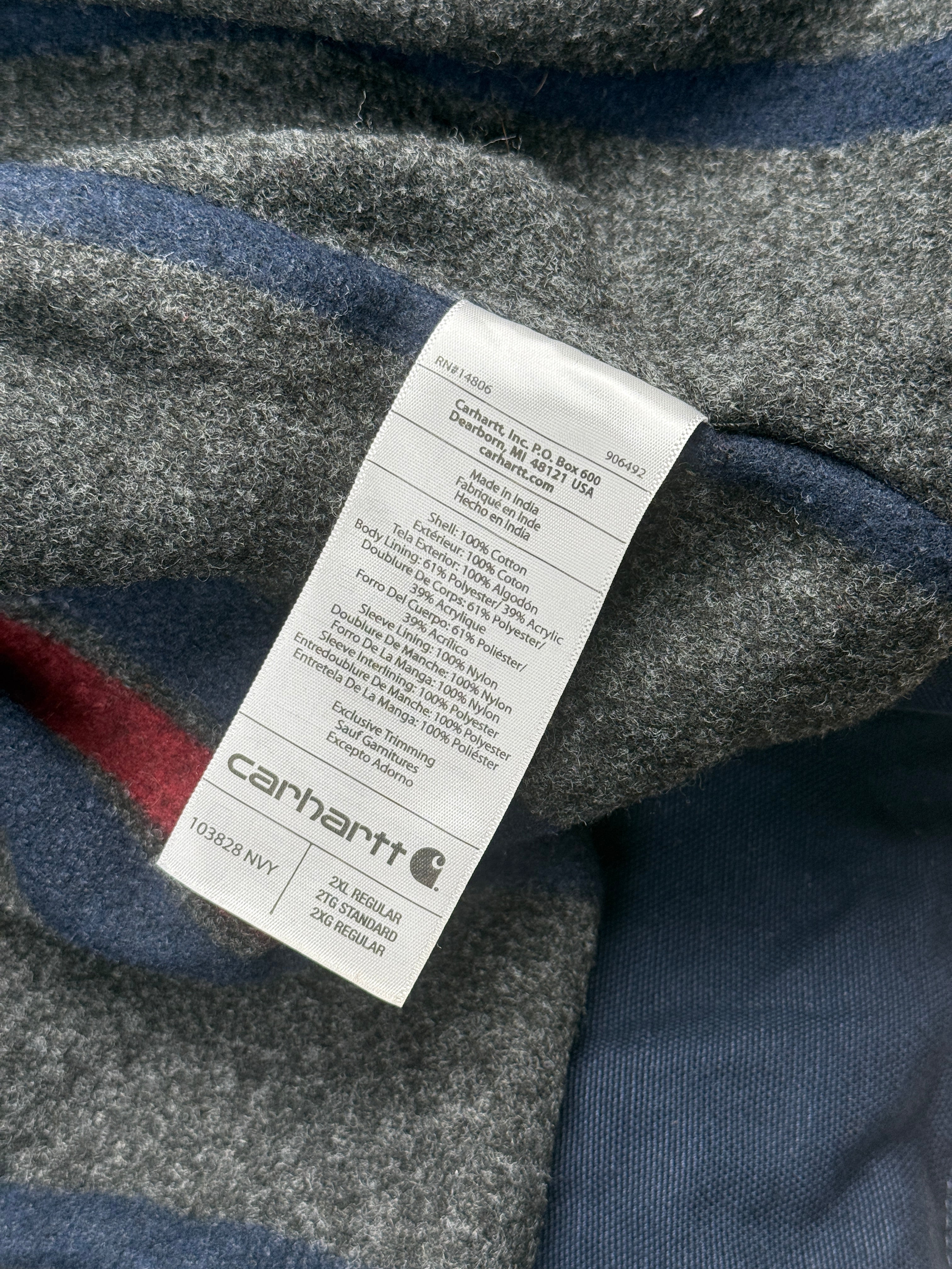 2010s Carhartt Detroit Jacke Navy Blau | XXL | Blanket Lined