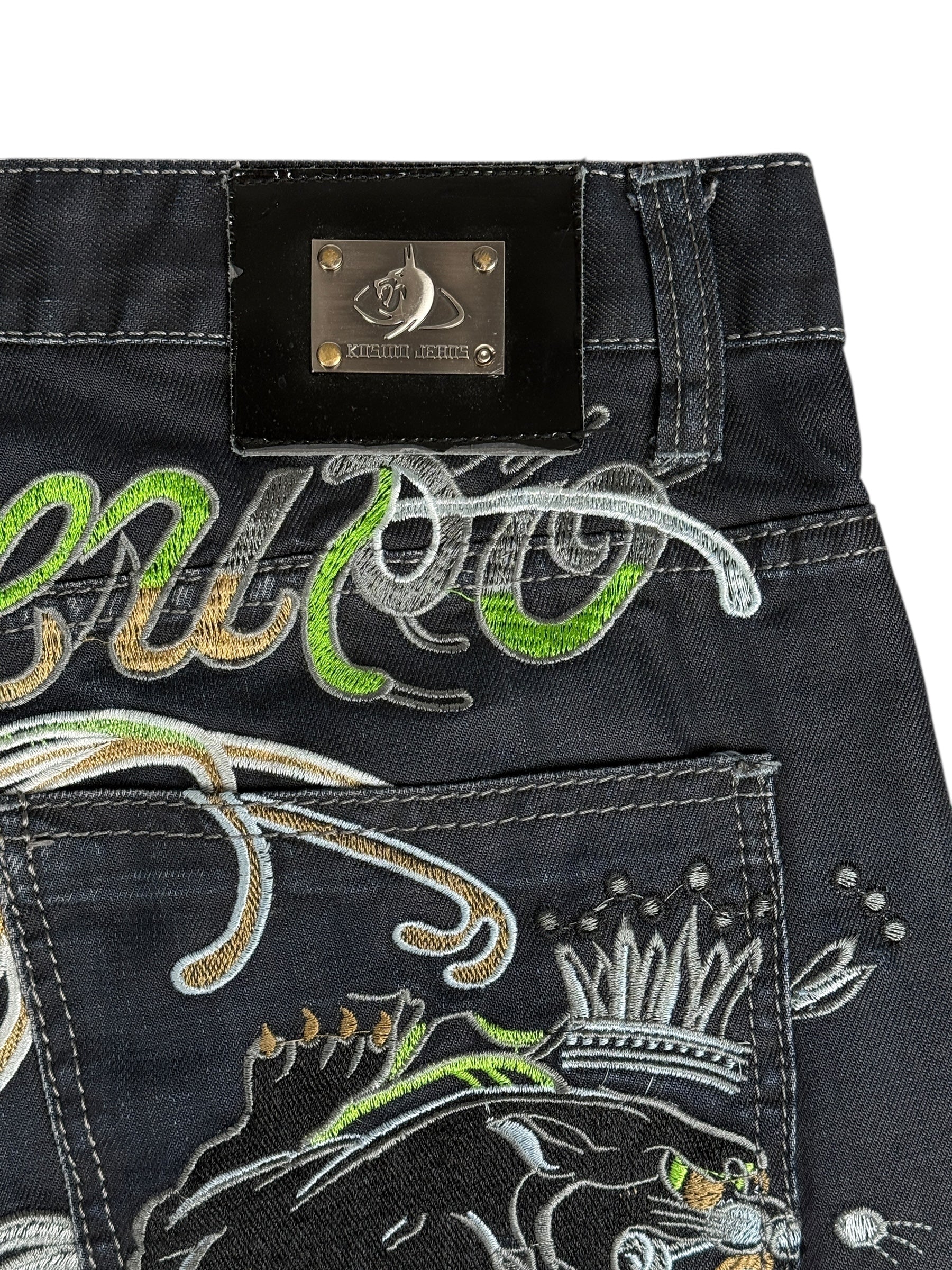 Y2k Avantgarde Japanese Style Ed Hardy Kosmo Lupo Jeans Schwarz | L