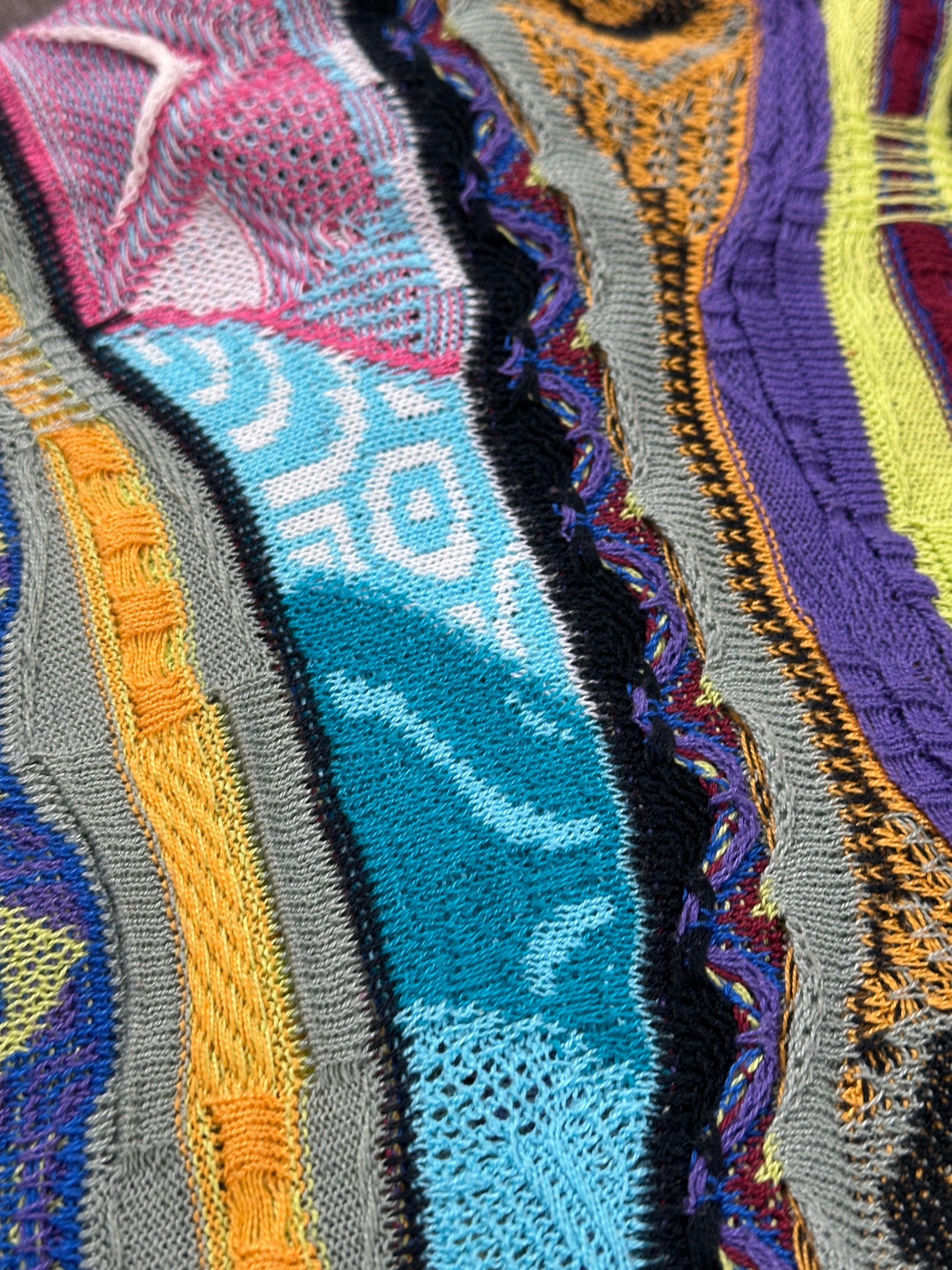 1990s Coogi Australia Strick Sweater Lila, Grün L