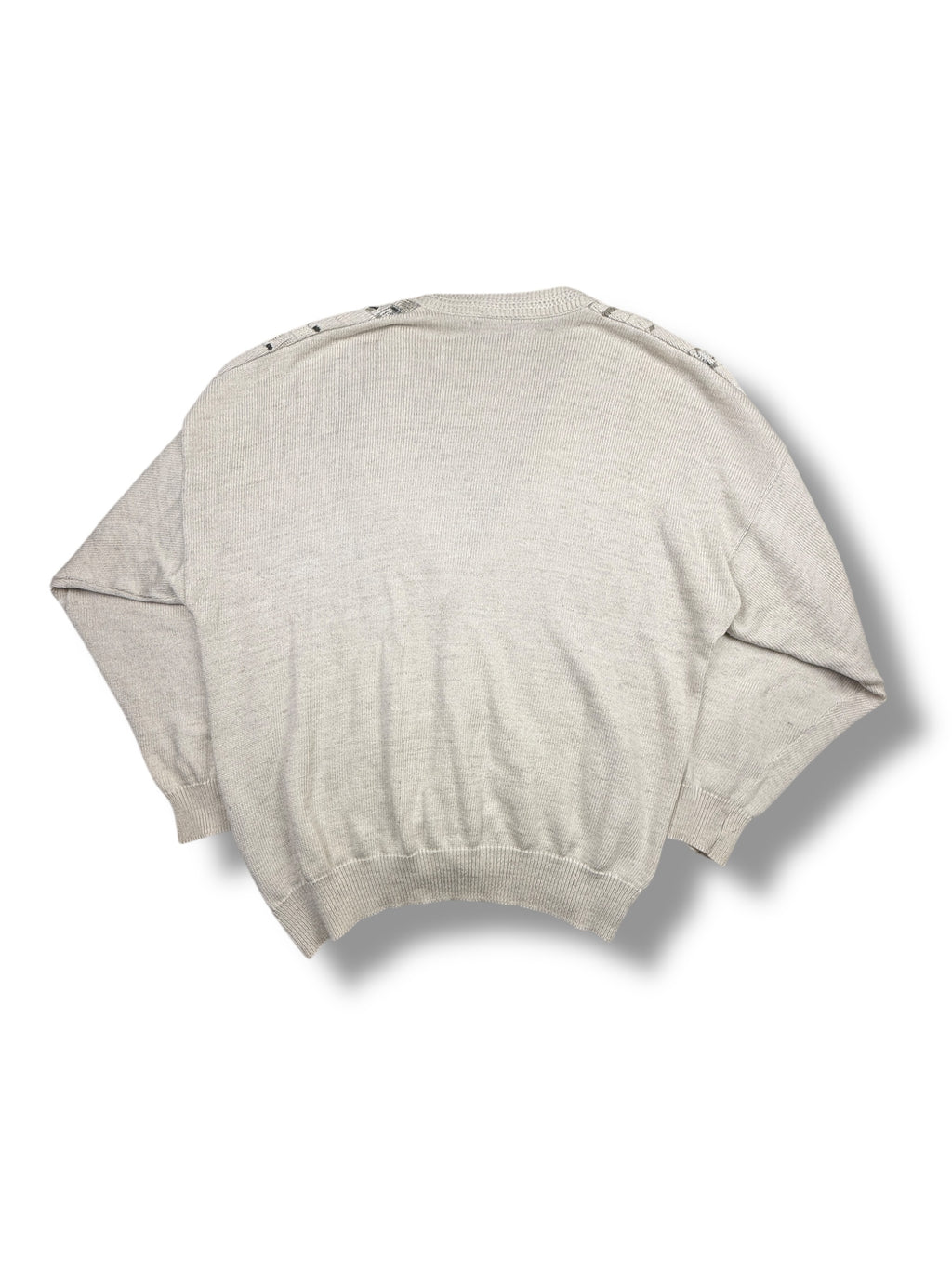 1990s Westbury Cardigan Weiß Grau | L