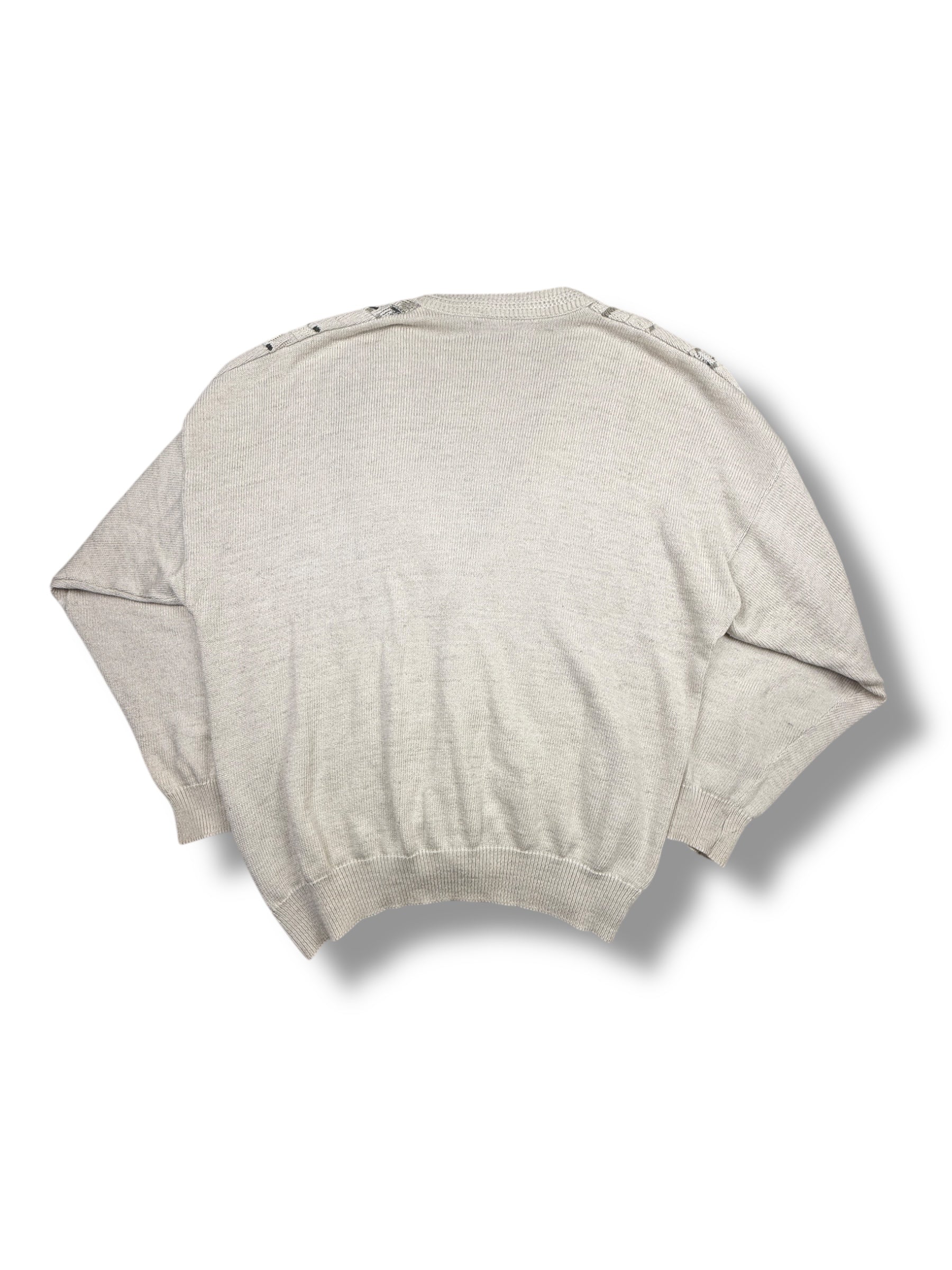 1990s Westbury Cardigan Weiß Grau | L