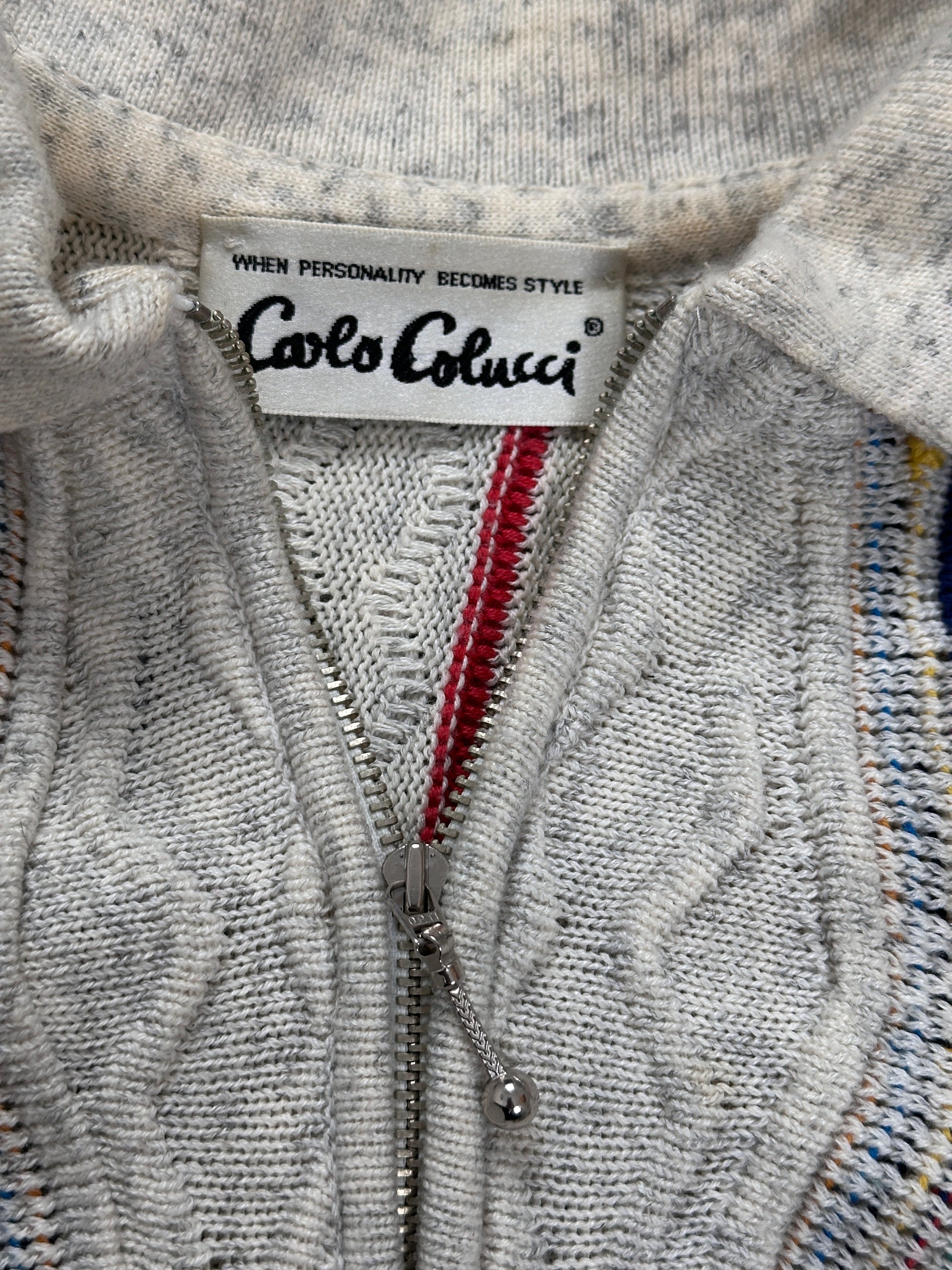 1990s Carlo Colucci Reggae Sweater Kragen Bunt L