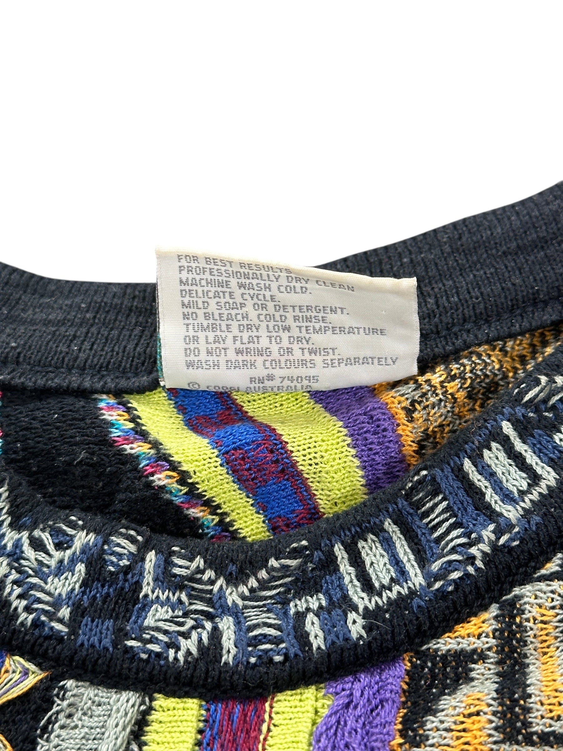 1990s Coogi Australia Strick Sweater Lila, Grün L
