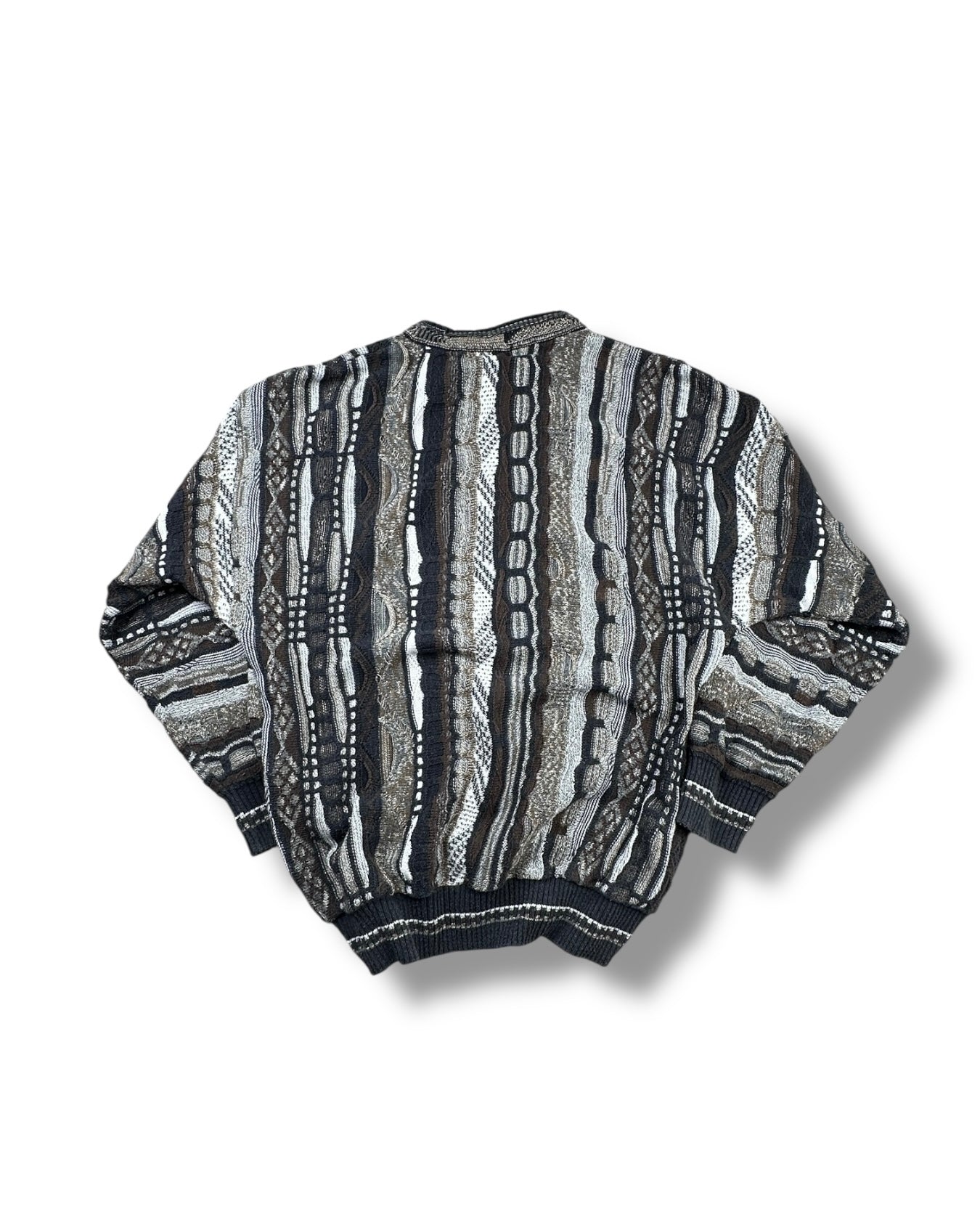 1990s Roundtree & Yorke 3D-Strickpullover Mehrfarbig | Vintage L