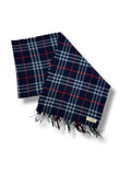 1990s Burberry Kaschmir Schal Dunkelblau Kariert