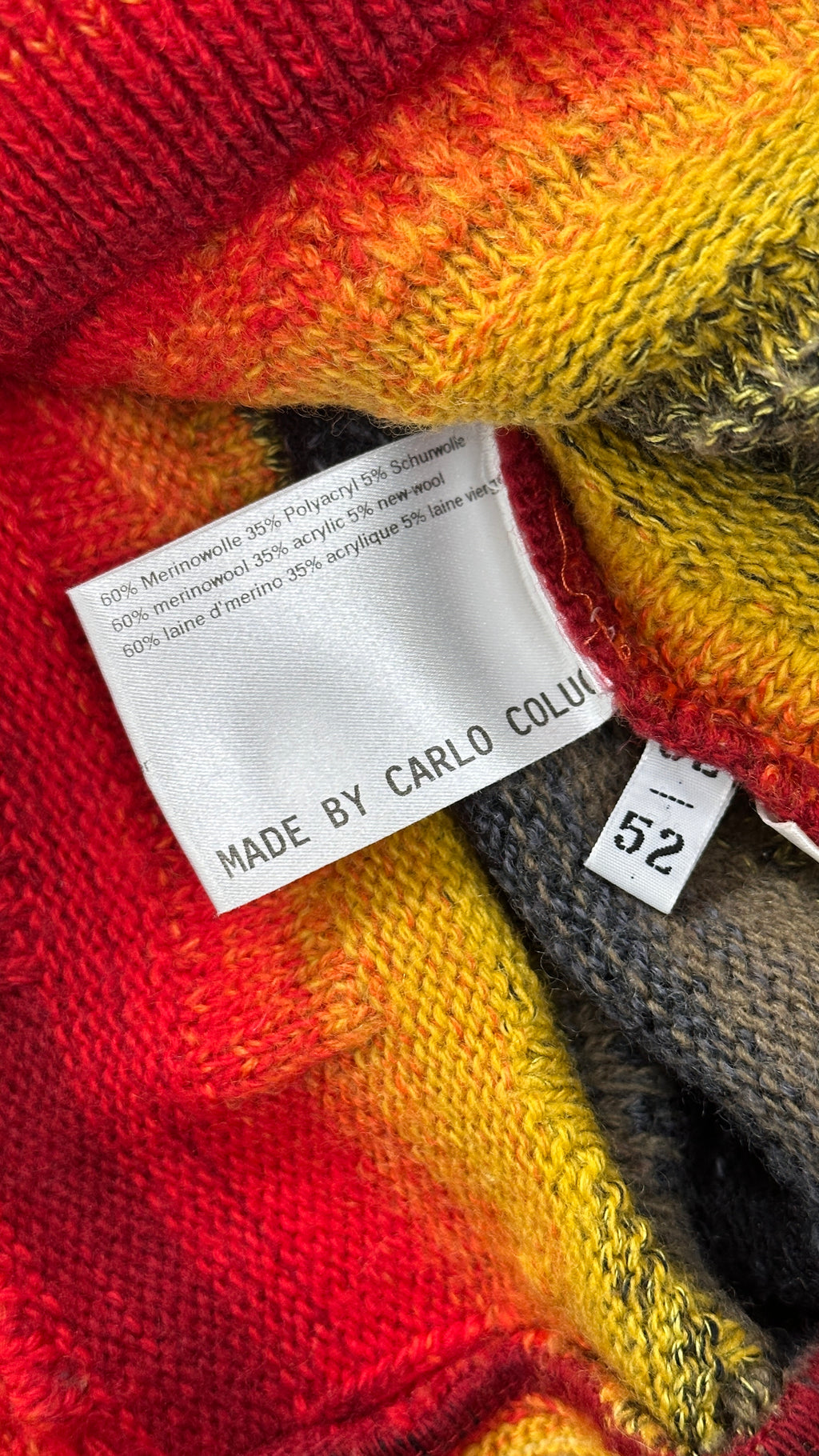 1990s Carlo Colucci Rare Merino Wool „Lava“ Sweater