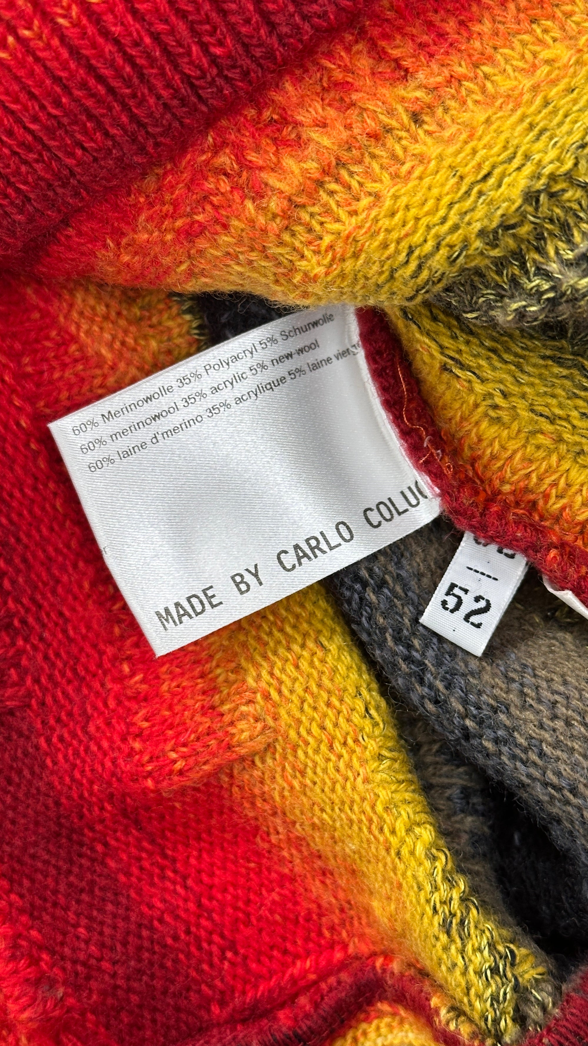 1990s Carlo Colucci Rare Merino Wool „Lava“ Sweater