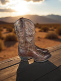 Vintage Western Boots Dunkelbraun Leder | US 8 (EU 41)