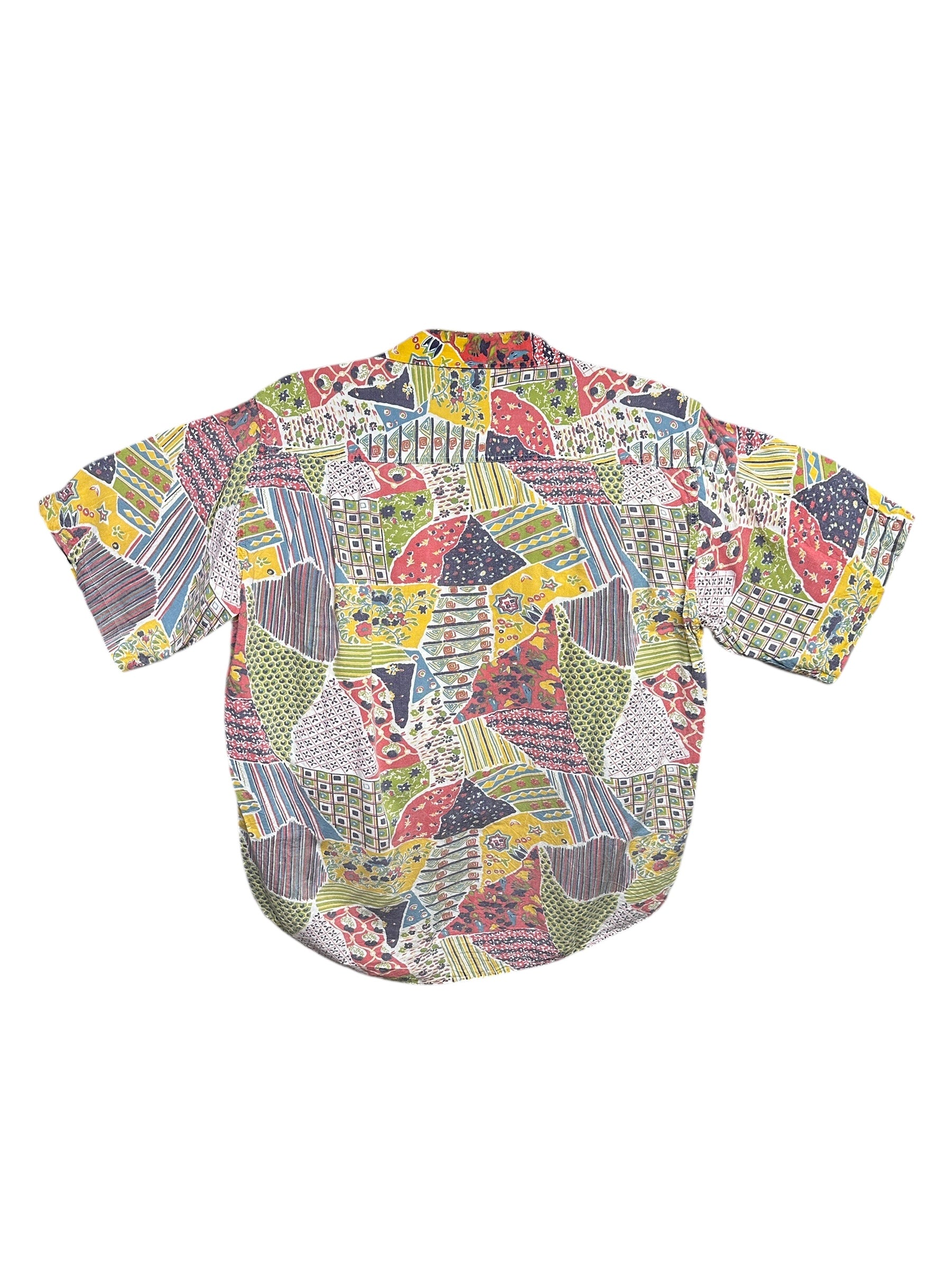 1990s Fetzen Hemd Bunt Patchwork M-L
