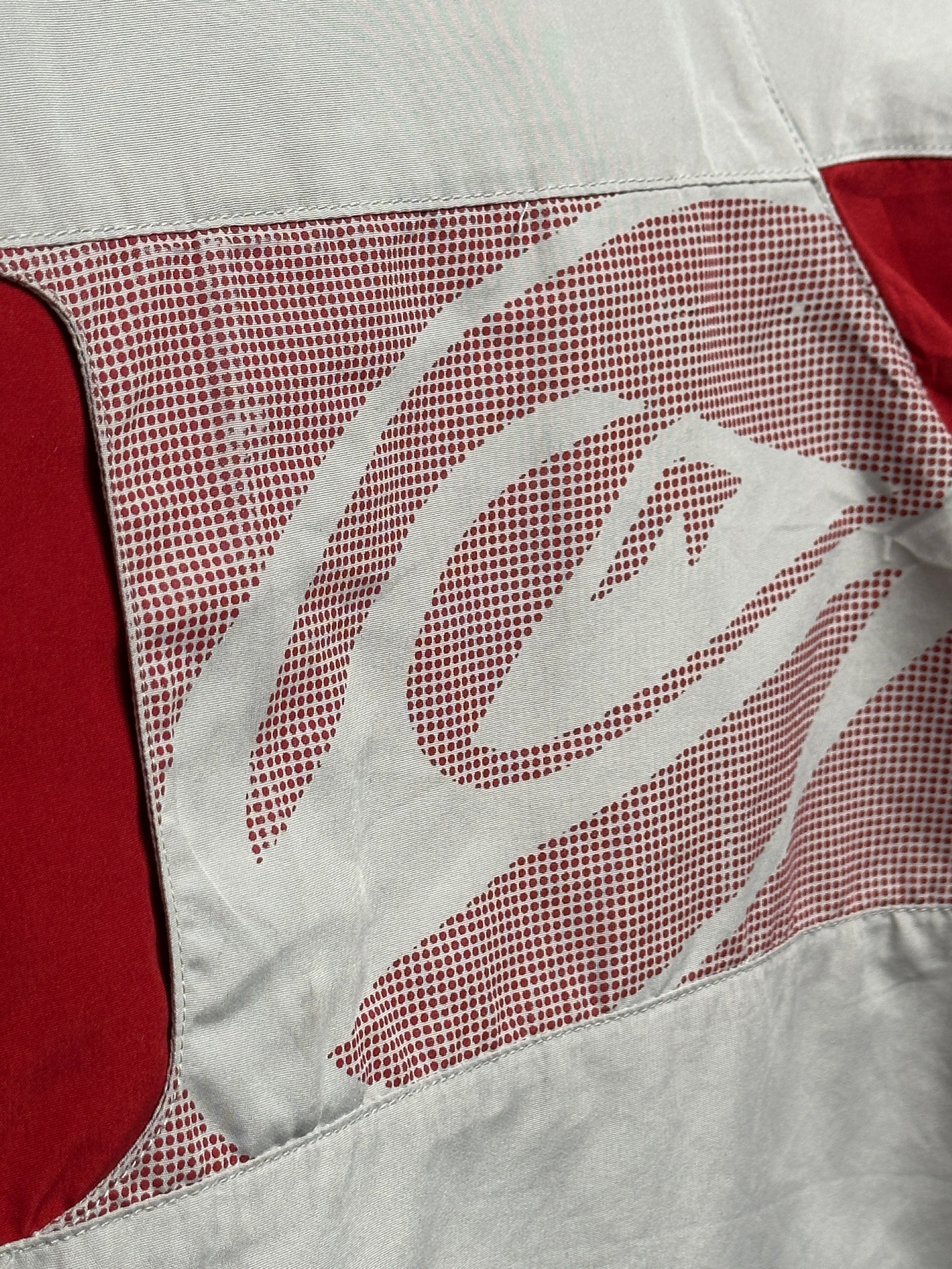 Y2K Quicksilver Surf Hemd Hellgrau rot M