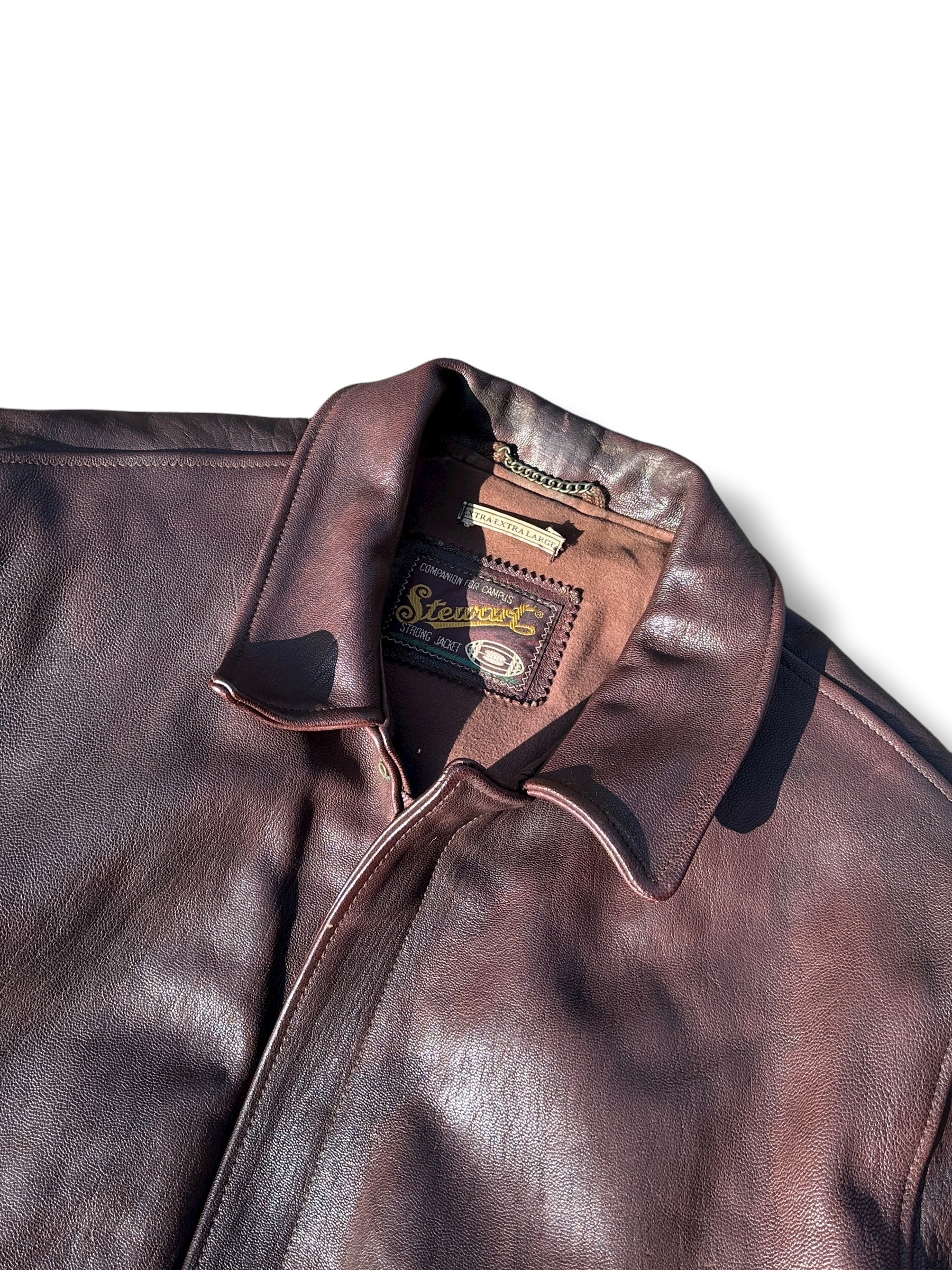 1980s Aero Stewart Strong Jacket Lederjacke Dunkelbraun | Vera Pelle Made in Italy M