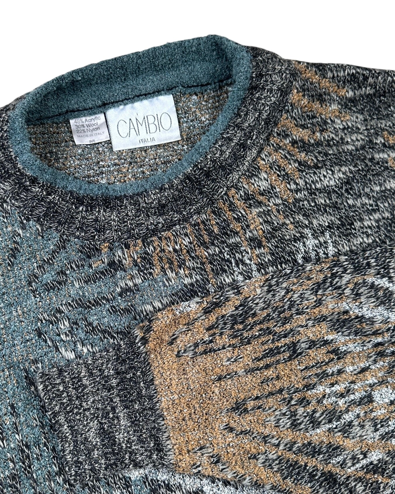 1990s CAMBIO Strickpullover Mehrfarbig Sternmuster | Made in Italy | Vintage L