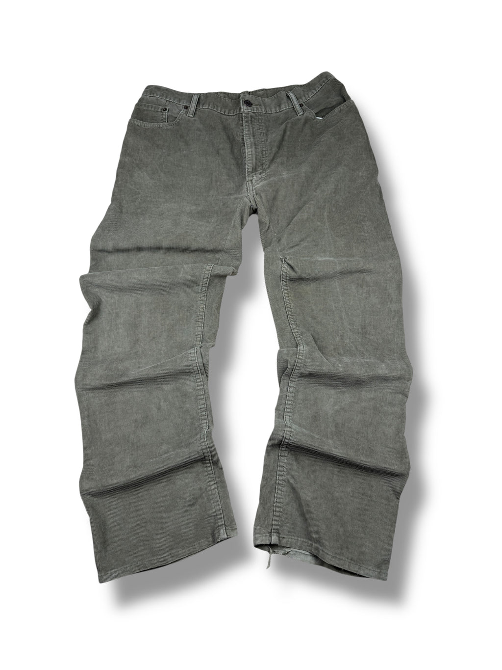 1990s Levi’s 514 Cordhose Graugrün | White Tab | L W33