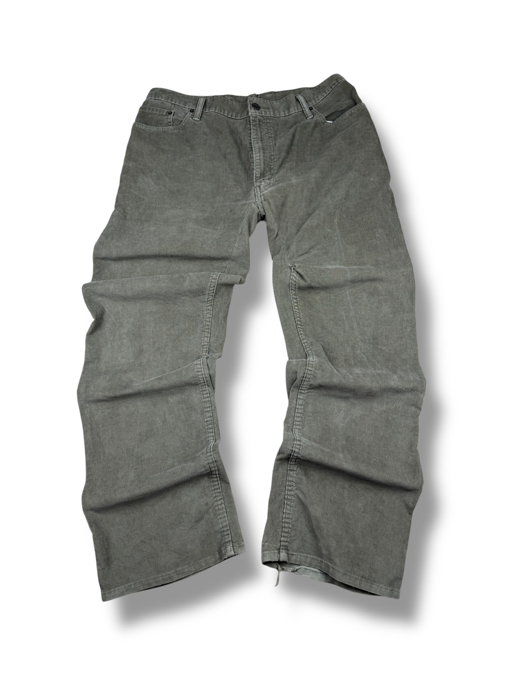 1990s Levi’s 514 Cordhose Graugrün | White Tab | L W33