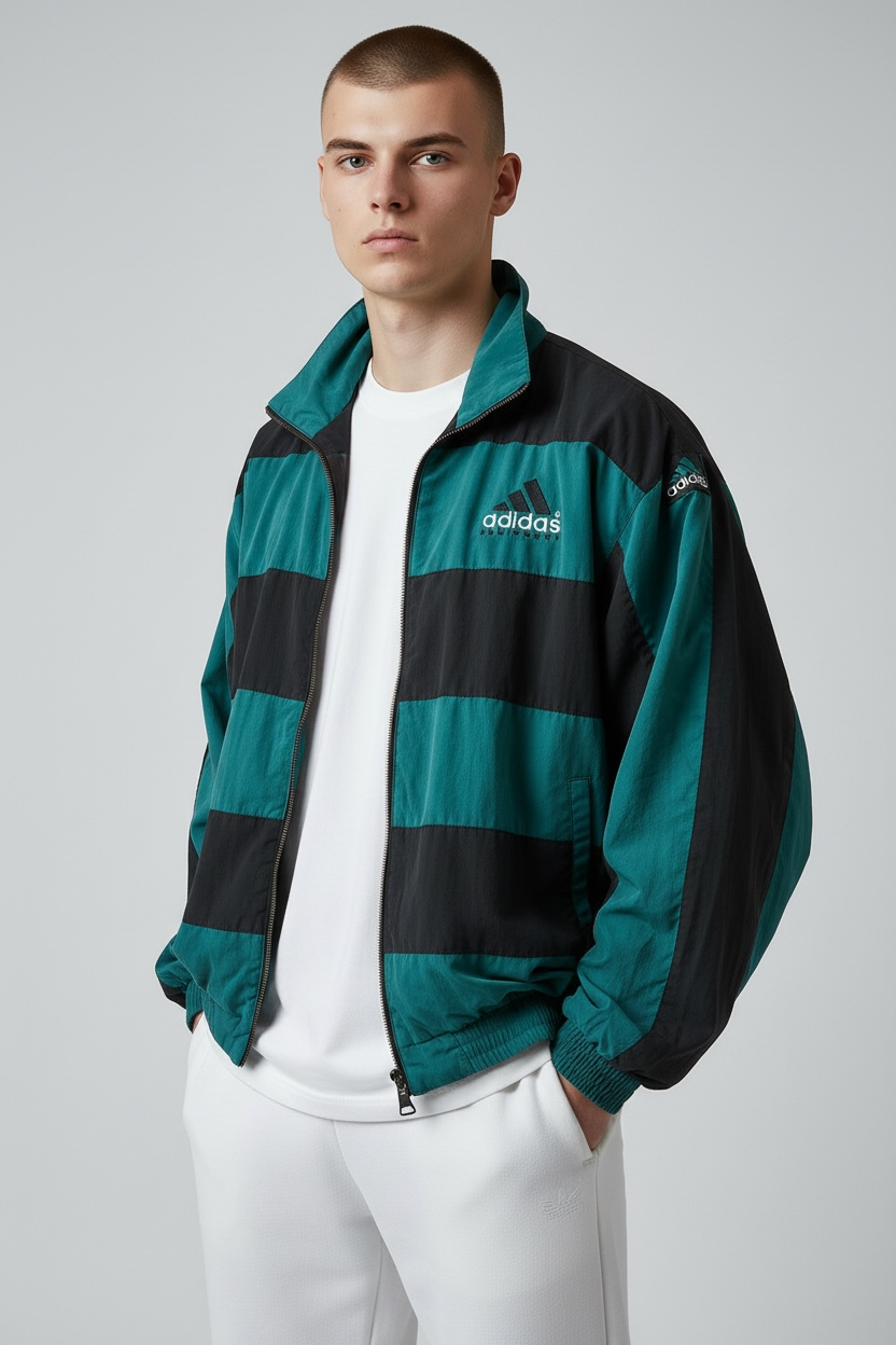 1990s Adidas Equipment Trainingsjacke Leichte Jacke Streifen L–XL | Men’s Vintage