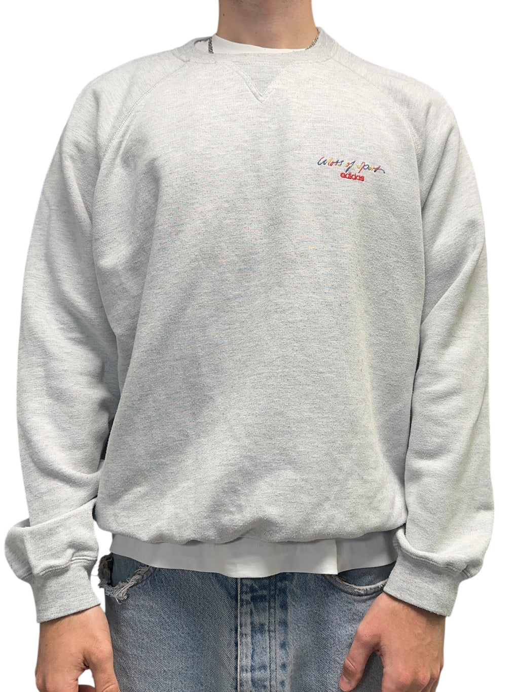 1980s Adidas „colors of sports“ Sweater Grau L