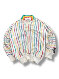 1990s Carlo Colucci Sweater Jamaica stripes Kragen L/XL