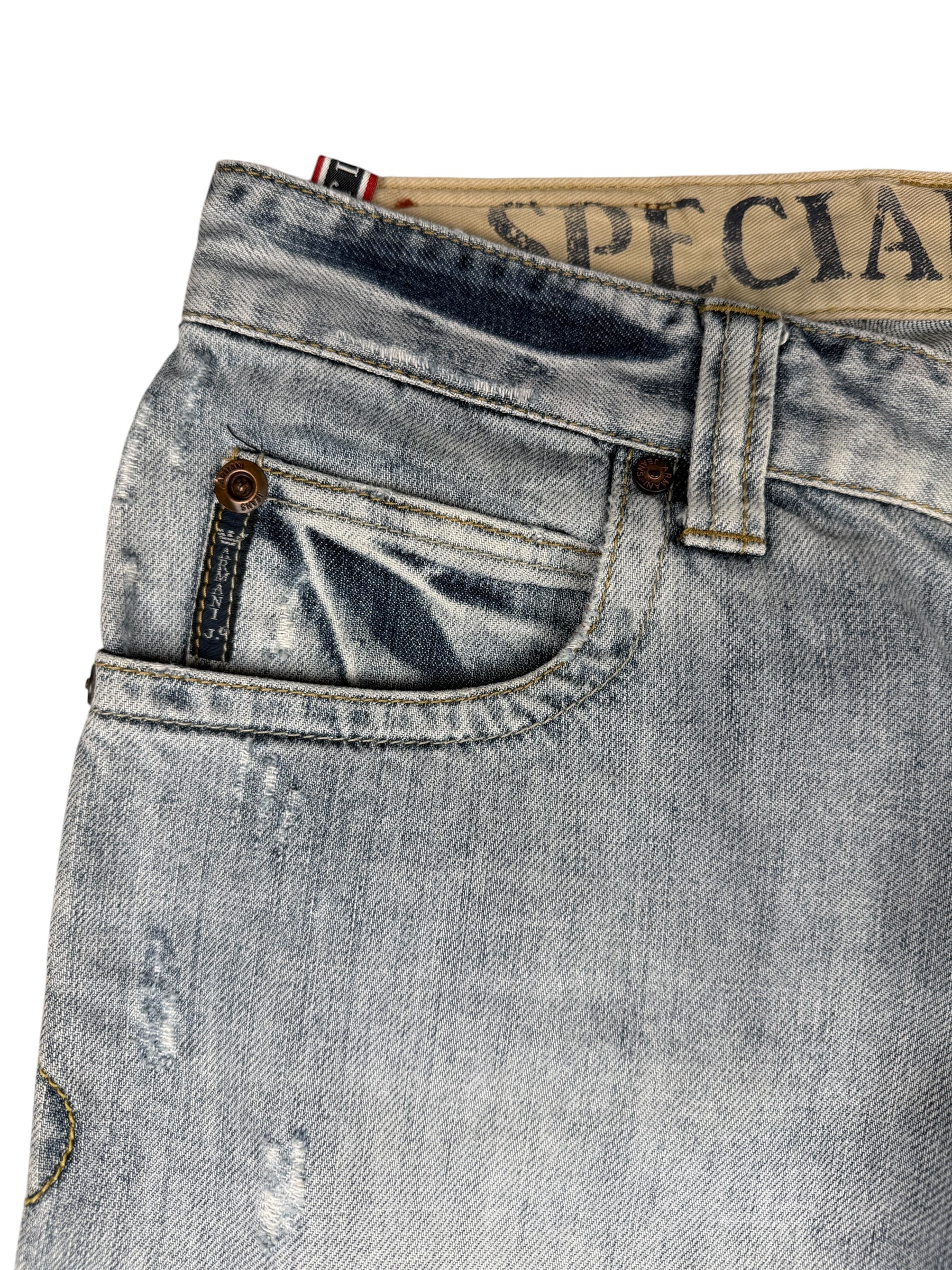 2000s Armani Jeans Light Blue Distressed | M (W31)