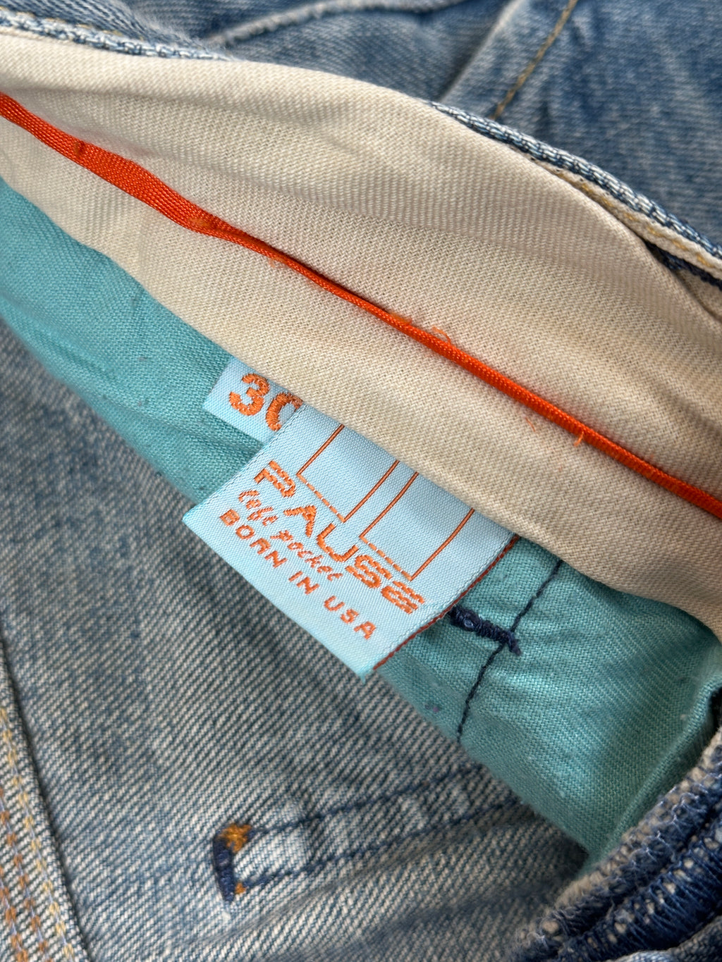 Y2K Pause Hellblau Washed Leftpocket Baggy W30 L34