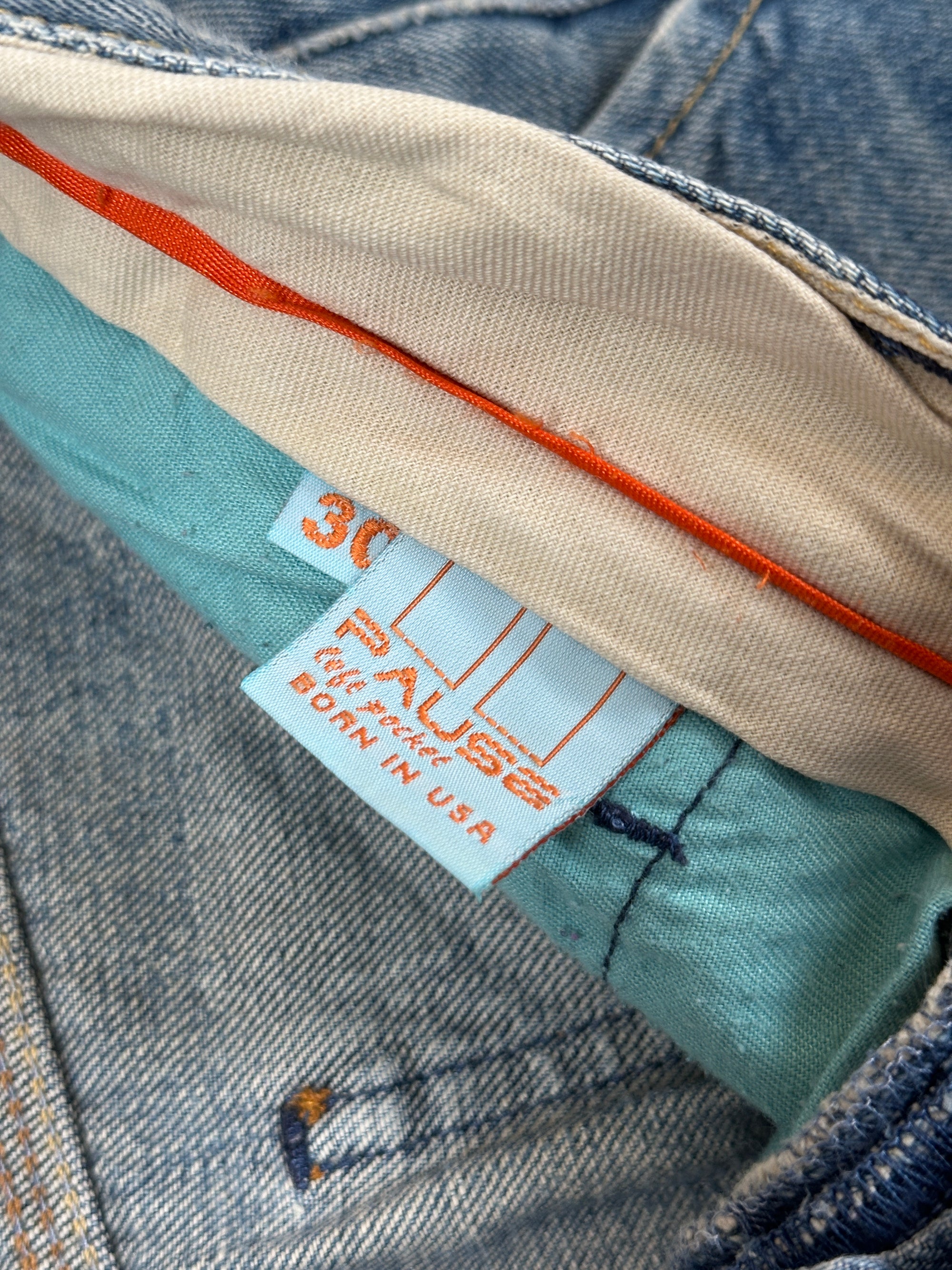 Y2K Pause Hellblau Washed Leftpocket Baggy W30 L34