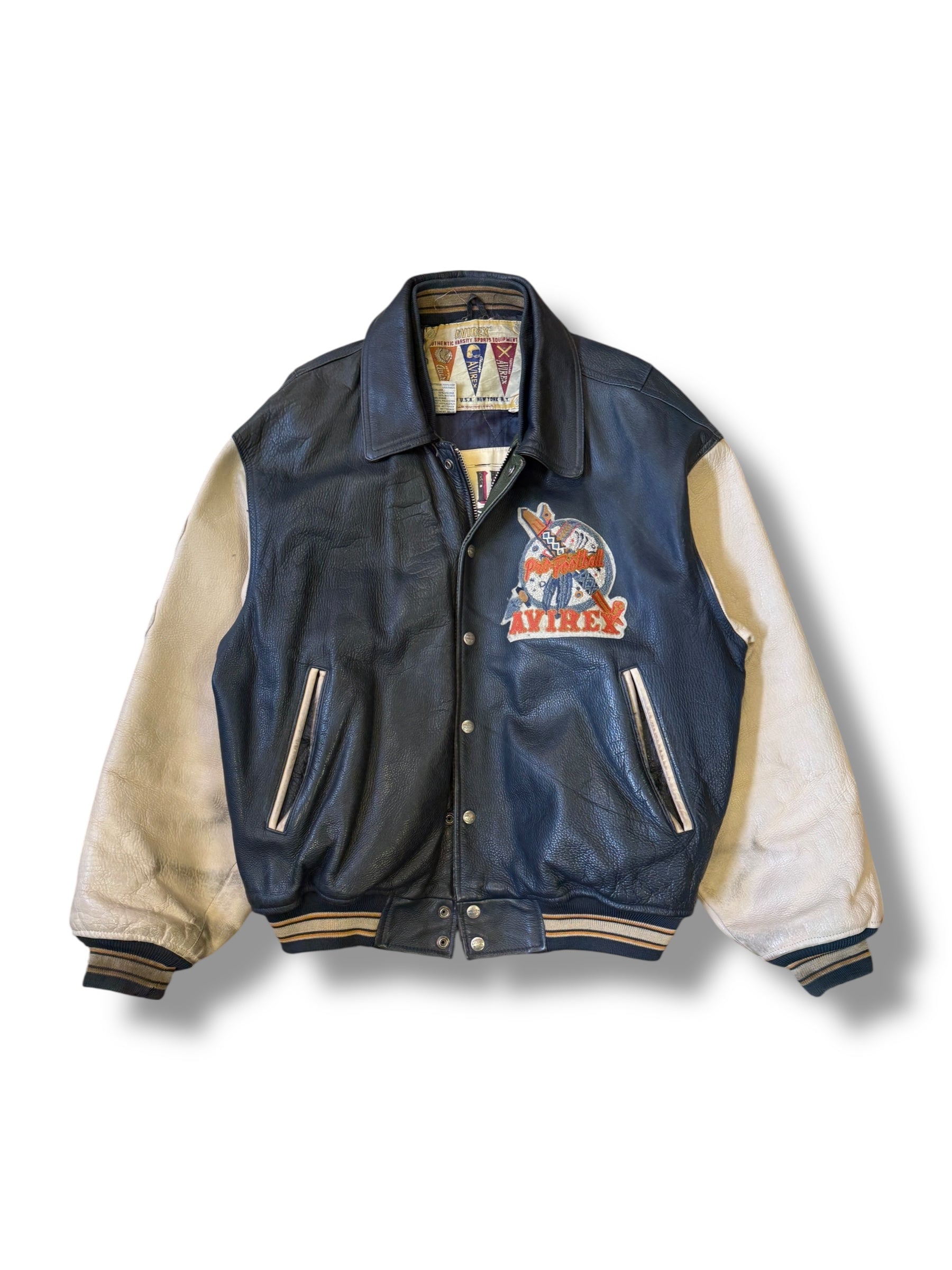 1990s Avirex Oorang Indian Head Lederjacke EXC Edition | XL