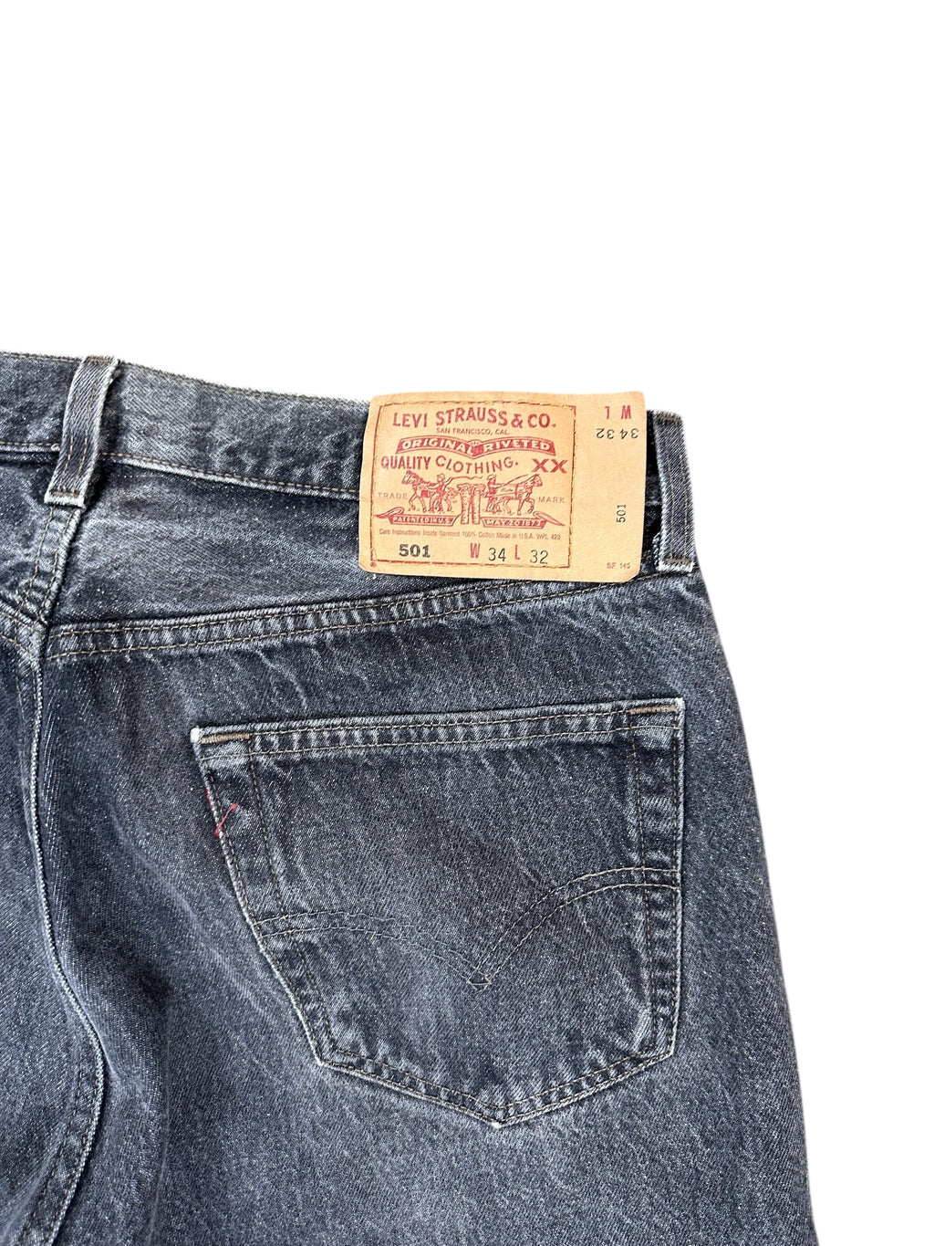 1990s Levi’s 501 Jeans Washed Schwarz W34 L32