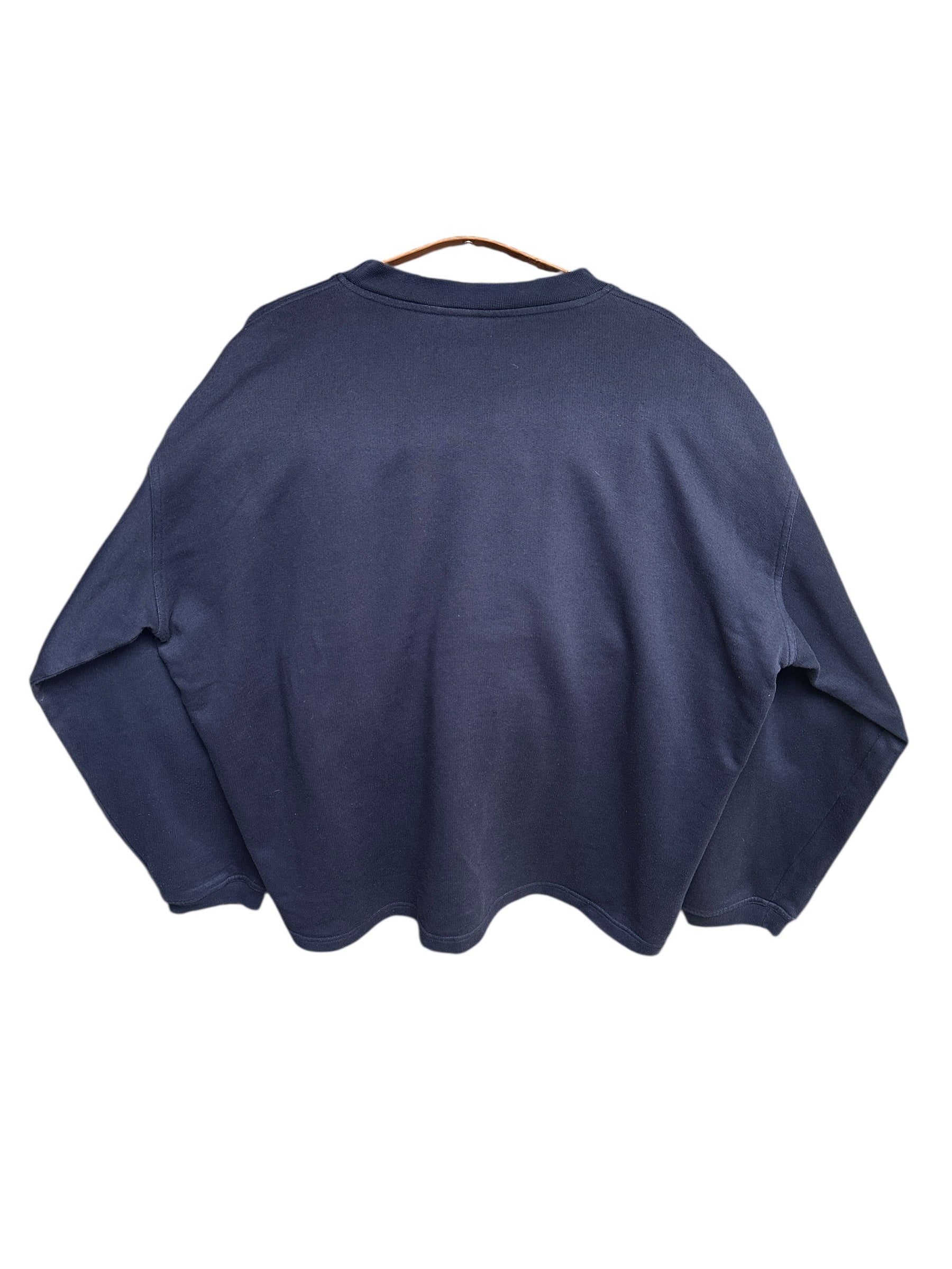 1980s Adidas Trefoil Logo Sweater Dunkelblau XL