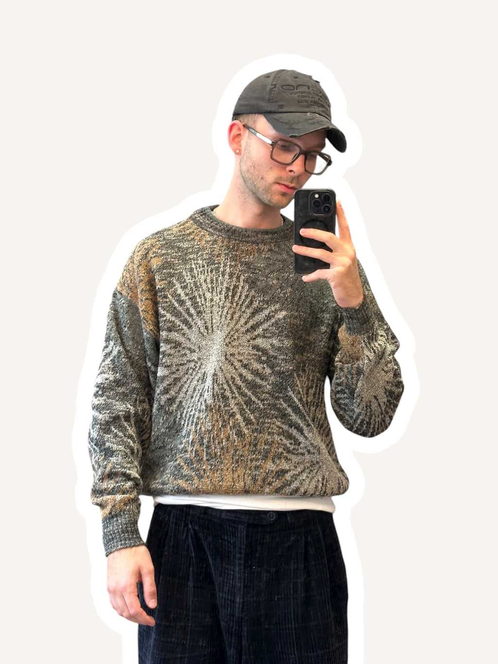 1990s CAMBIO Strickpullover Mehrfarbig Sternmuster | Made in Italy | Vintage L