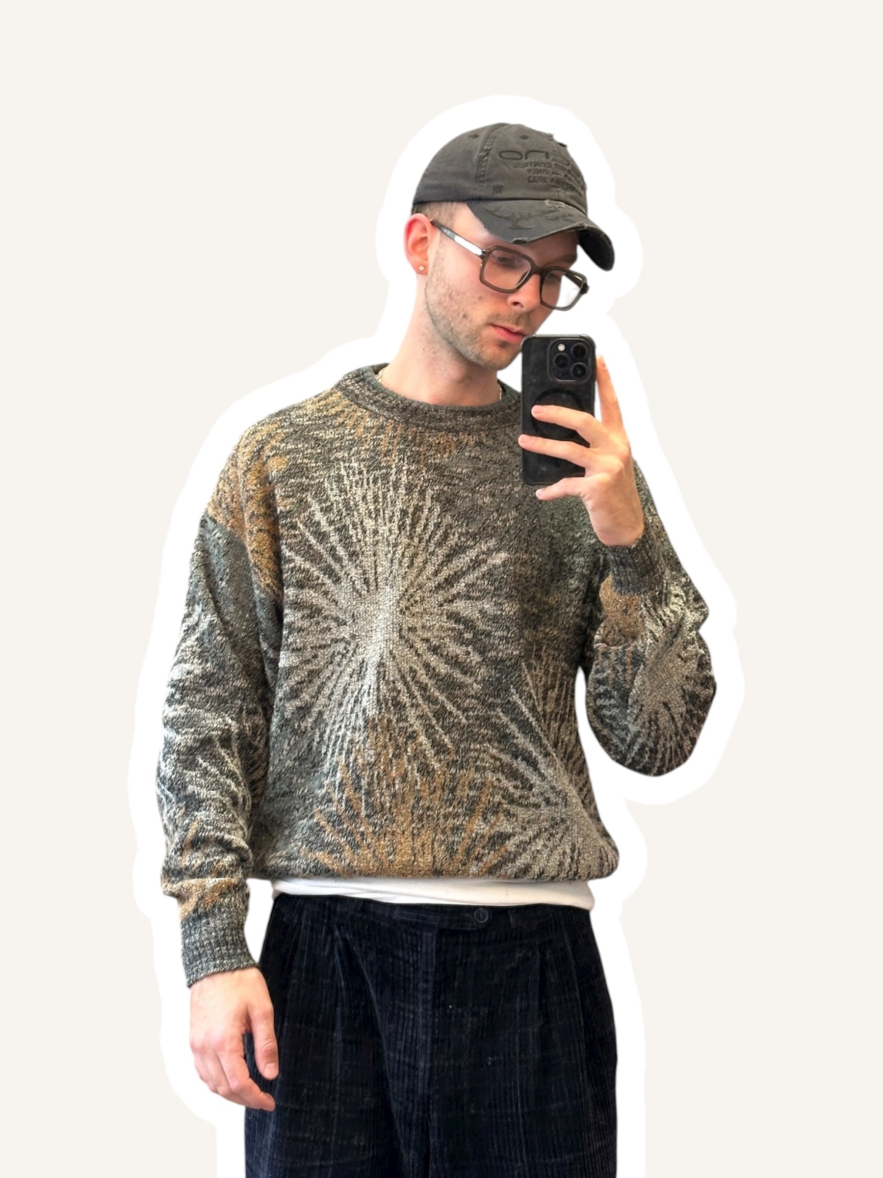 1990s CAMBIO Strickpullover Mehrfarbig Sternmuster | Made in Italy | Vintage L