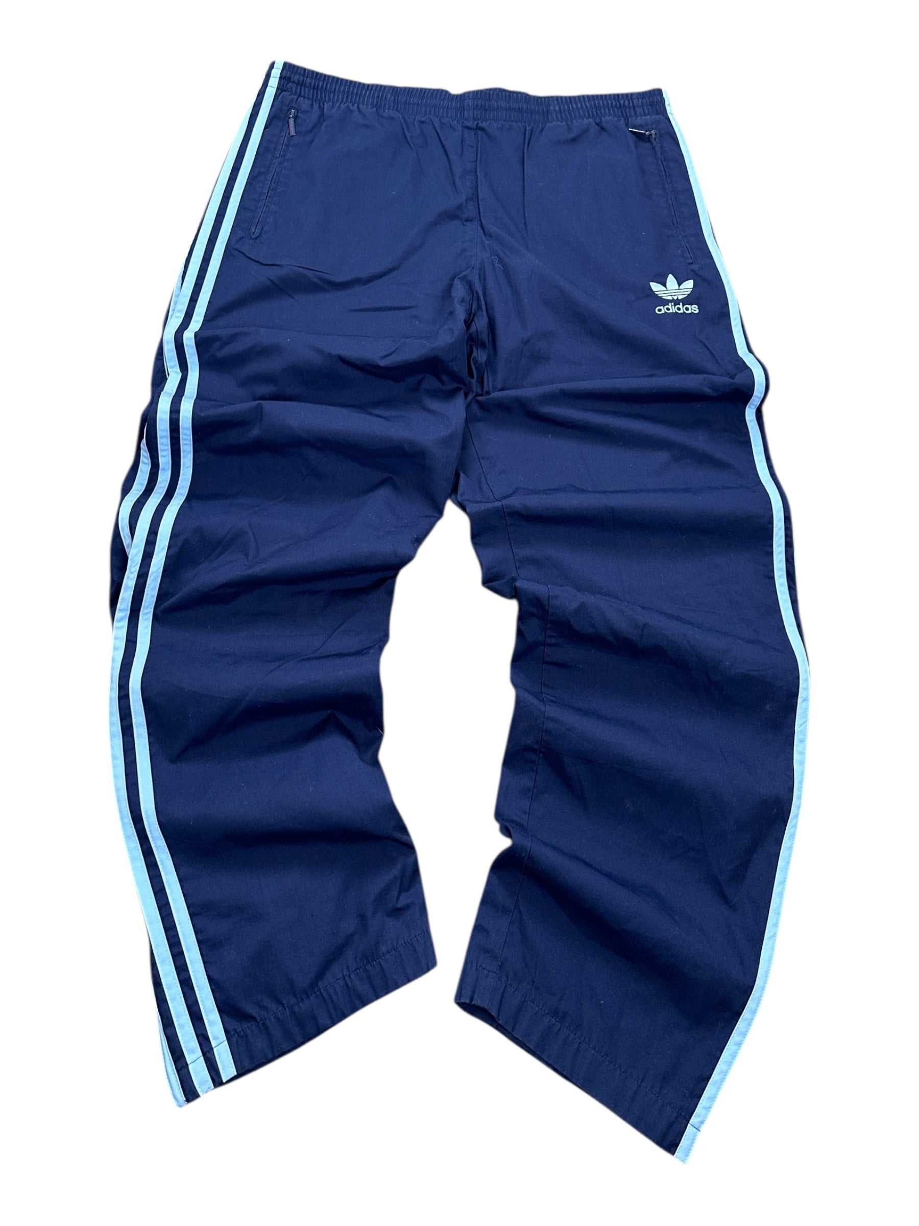 1990s Adidas vintage Firebird Logo Stripes Hose Dunkelblau Hellblau M