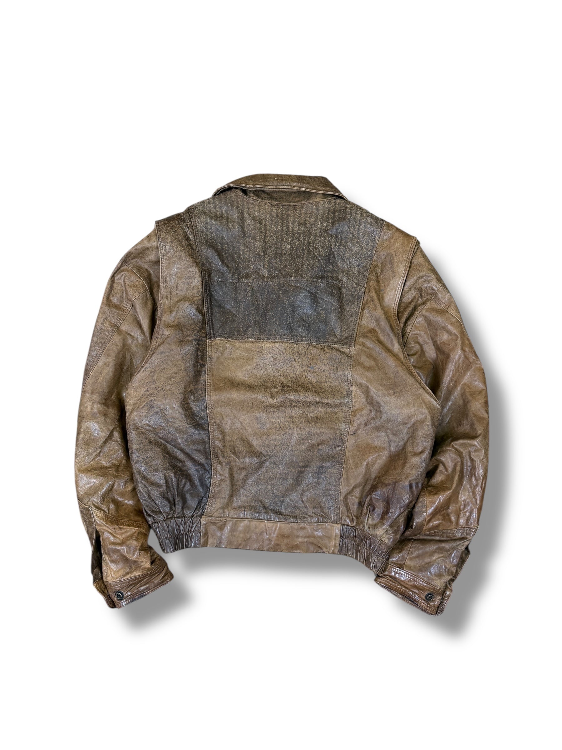 1980s The Leather Ranch Lederjacke Braun | S-M