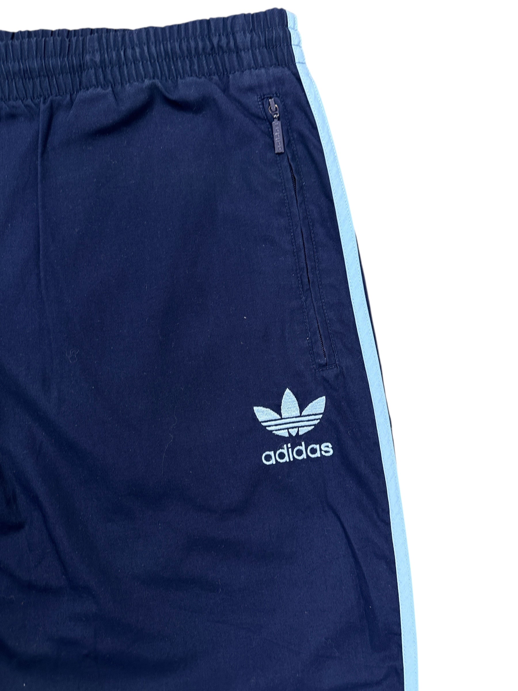 1990s Adidas vintage Firebird Logo Stripes Hose Dunkelblau Hellblau M