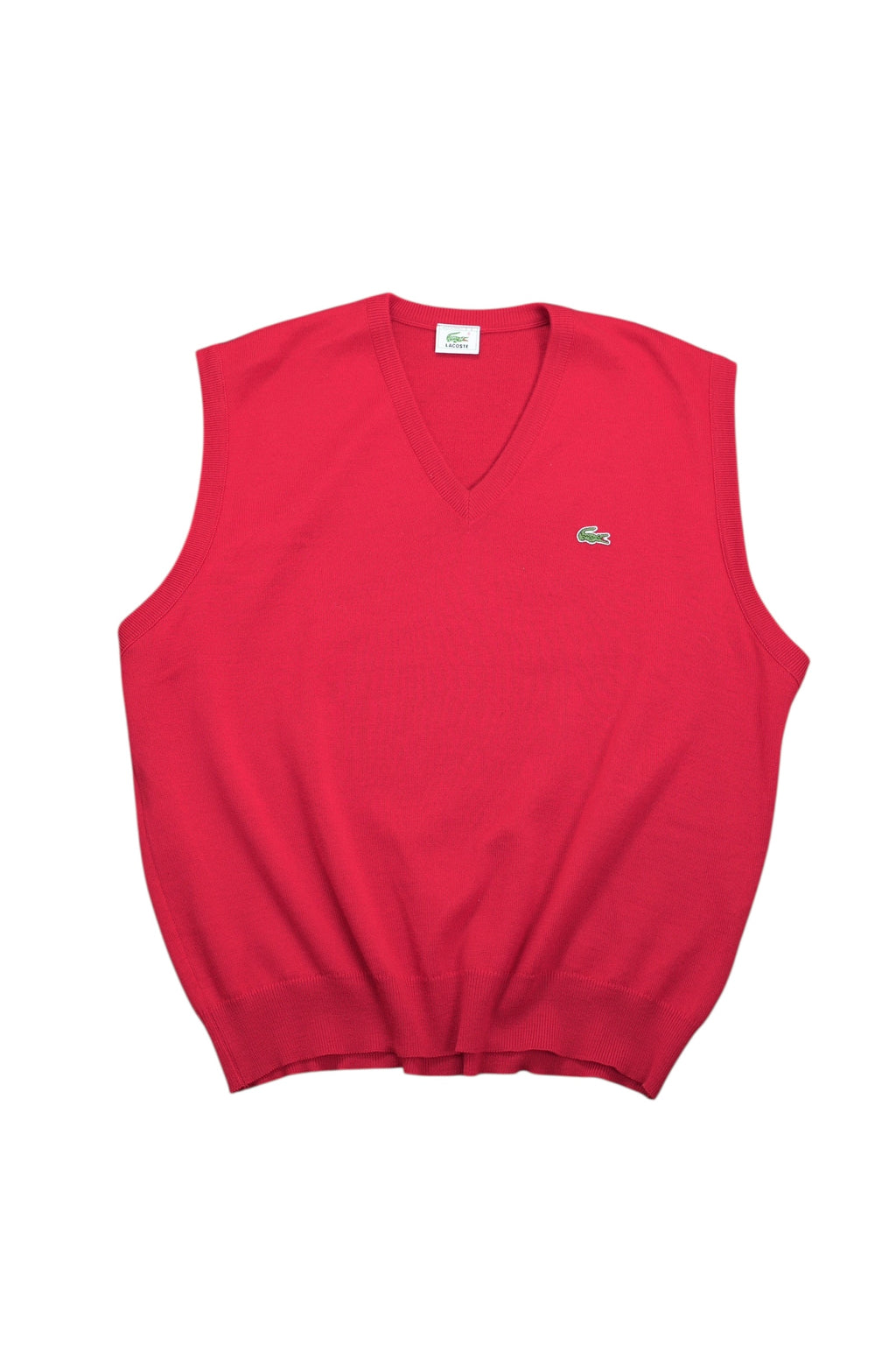 1990s Lacoste Laine Wool Pullunder 7 / XL-XXL Rot