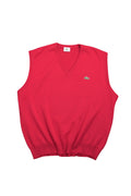 1990s Lacoste Laine Wool Pullunder 7 / XL-XXL Rot