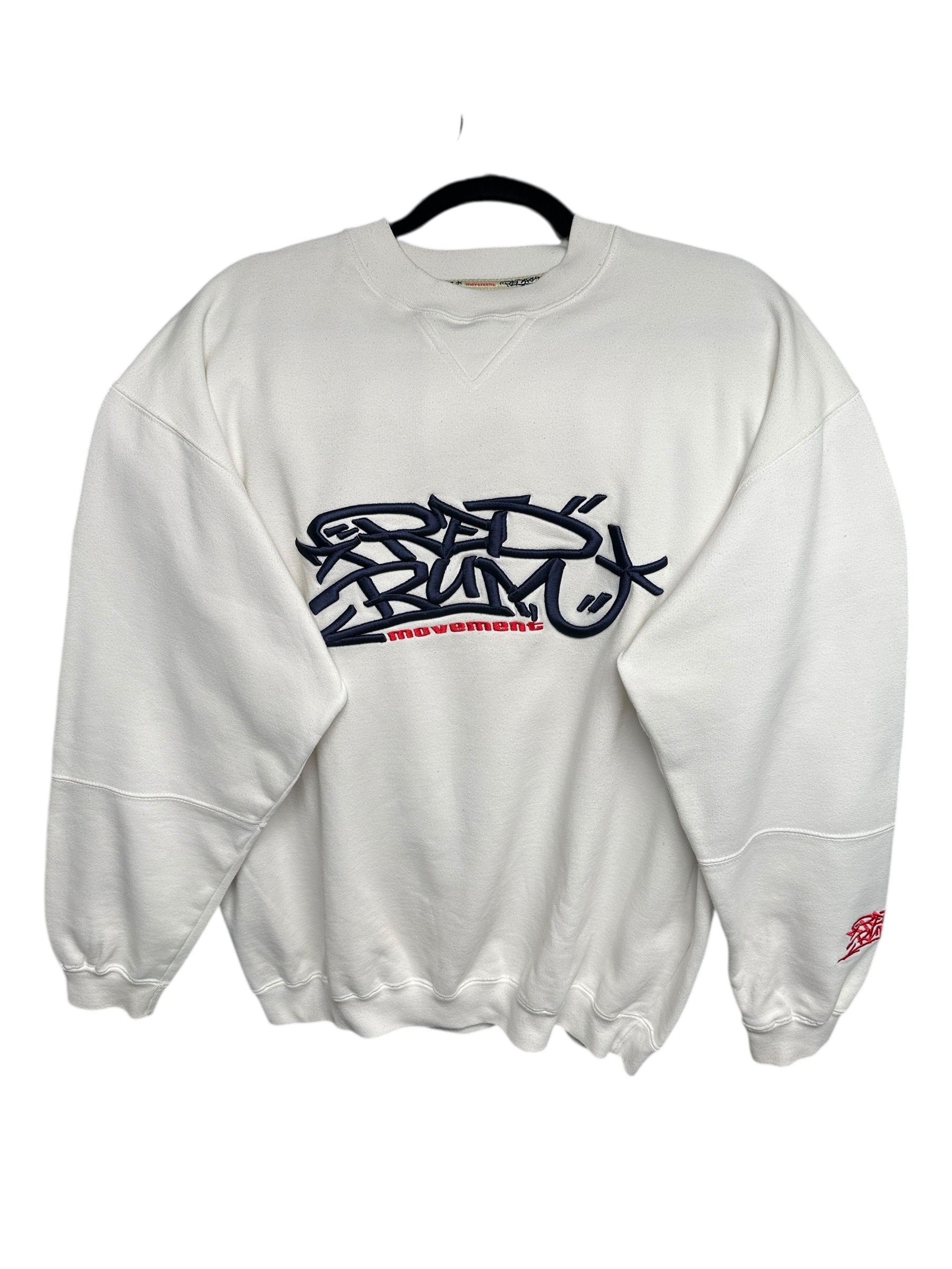 1990s Heavy Sweater Rap Red Rum Stitched weiß M