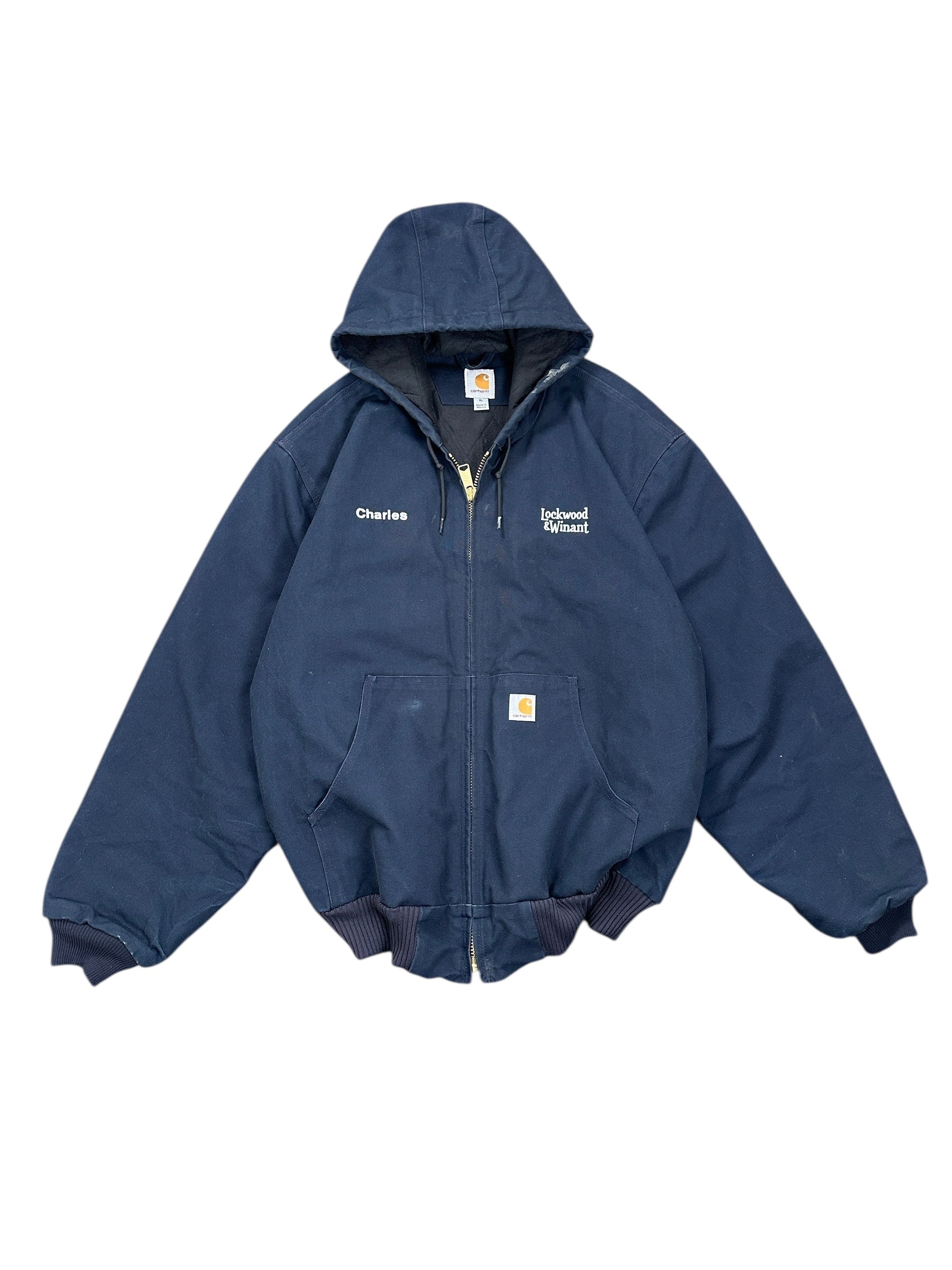 1990s Carhartt Active Jacket Dunkelblau Workwear heavy XL-XXL