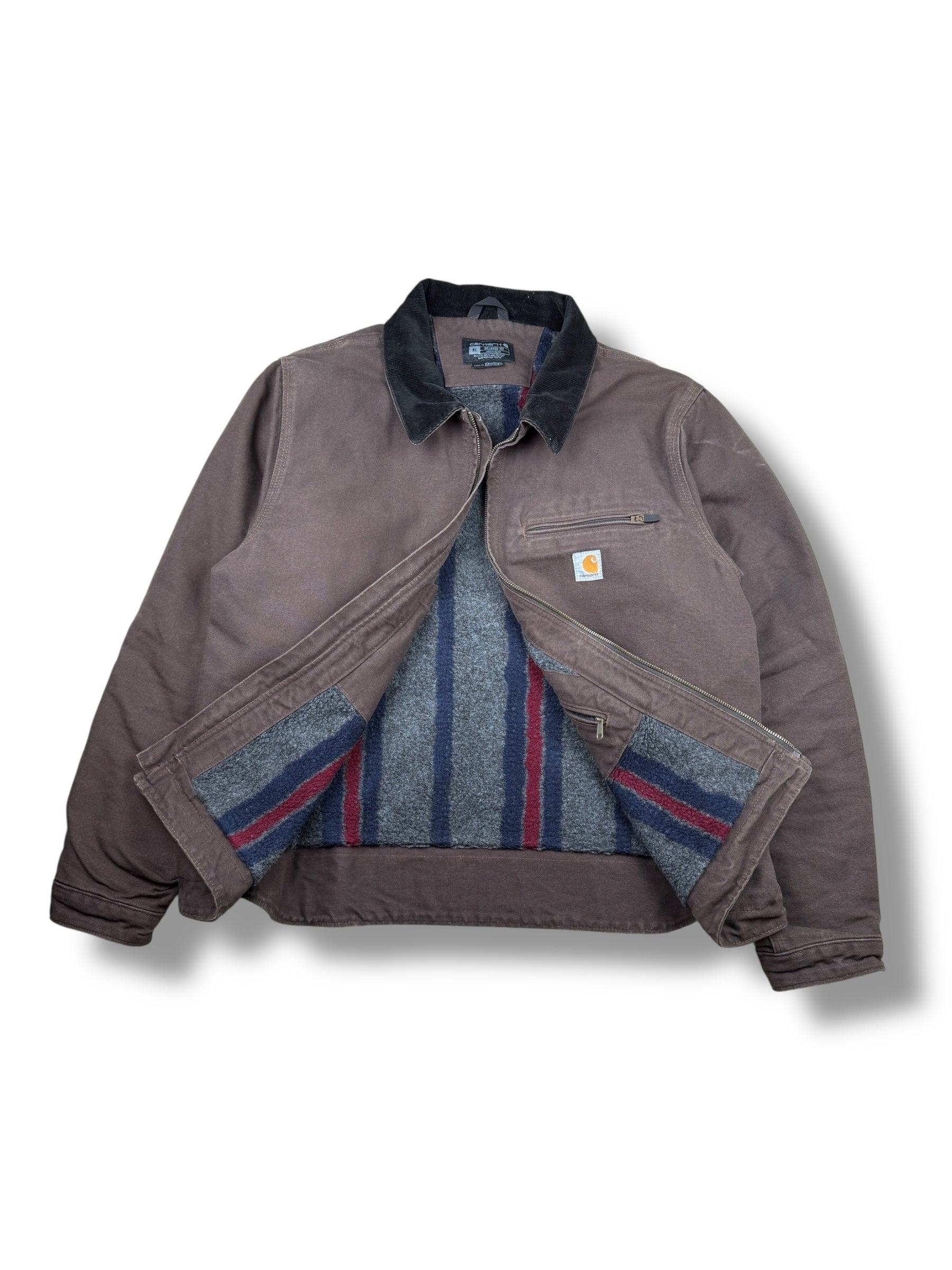 2010s Carhartt Detroit Jacke Dunkelbraun | XL | Made in Mexico | Blanket Lined