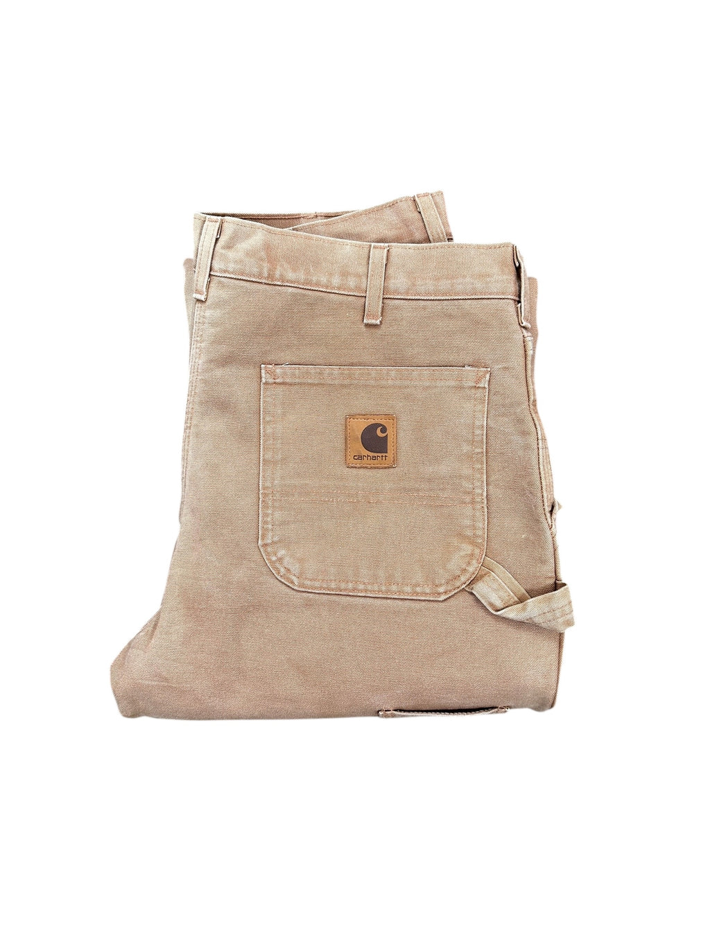 1990s Carhartt Double Knee Thermal Fleece Beige/ Sand W34 L36