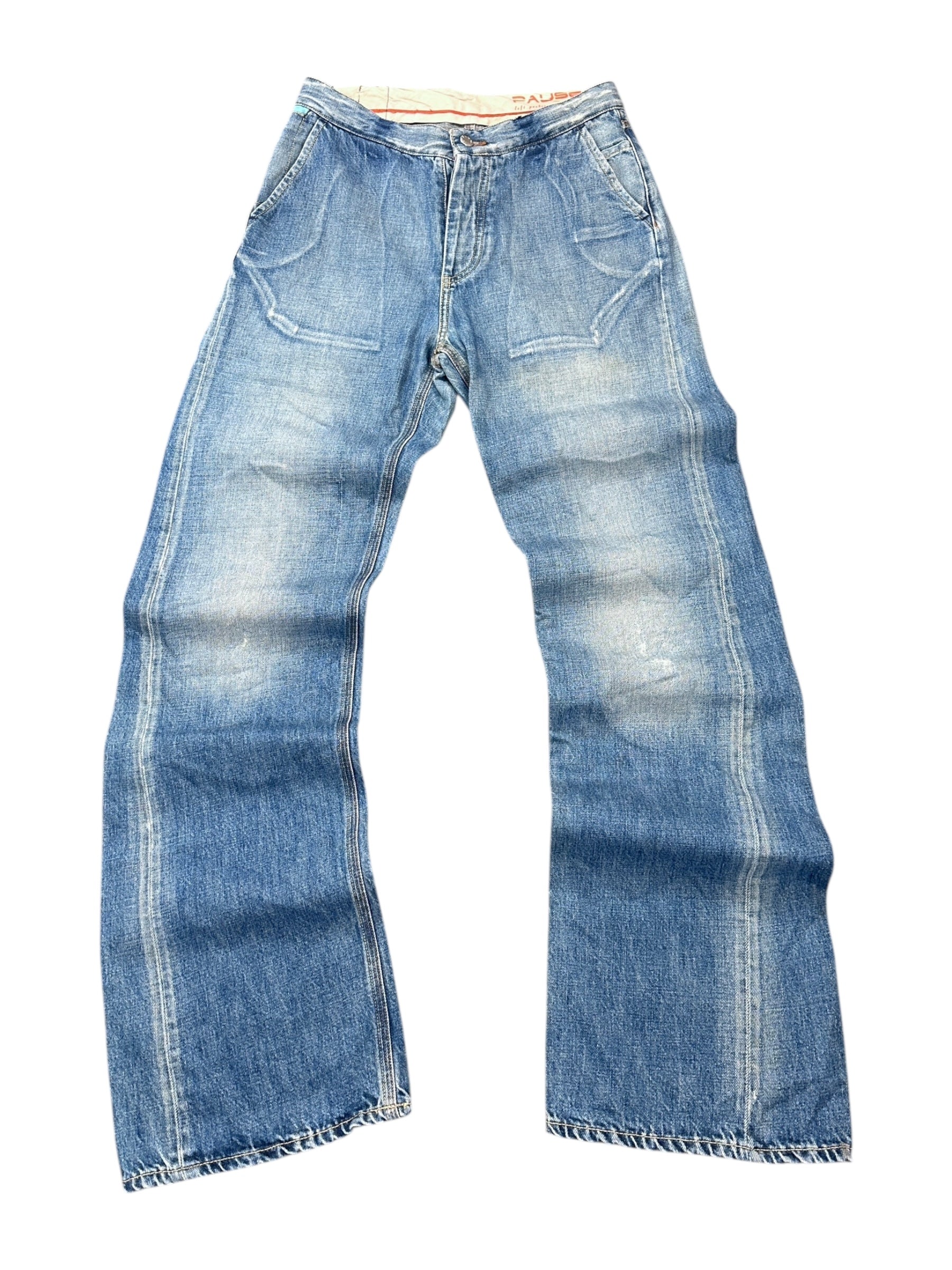 Y2K Pause Hellblau Washed Leftpocket Baggy W30 L34