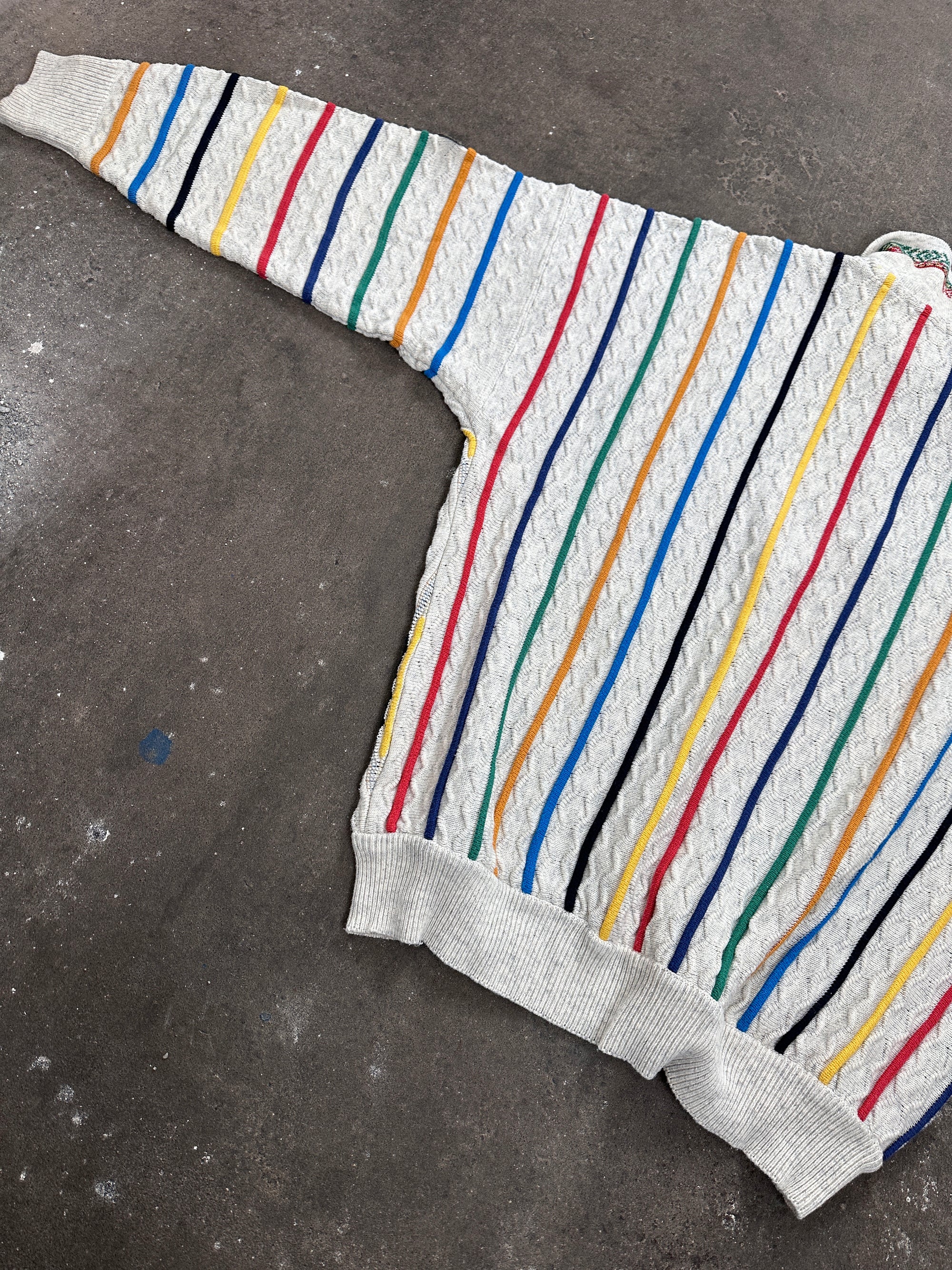 1990s Carlo Colucci Reggae Sweater Kragen Bunt L