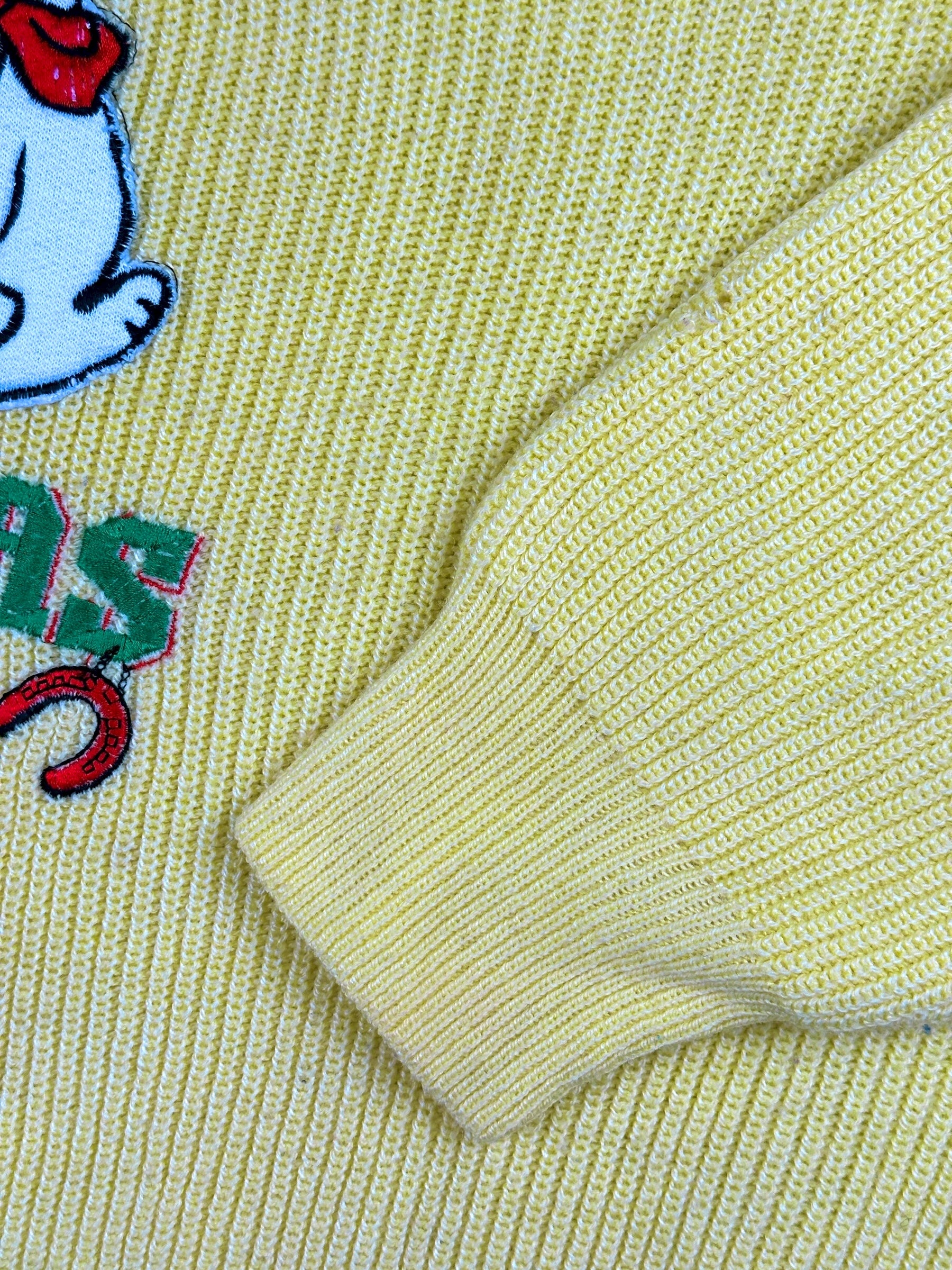 1950s Charles M. Schulz Snoopy Stricksweater Gelb Dallas | Made in Italy | Vintage M