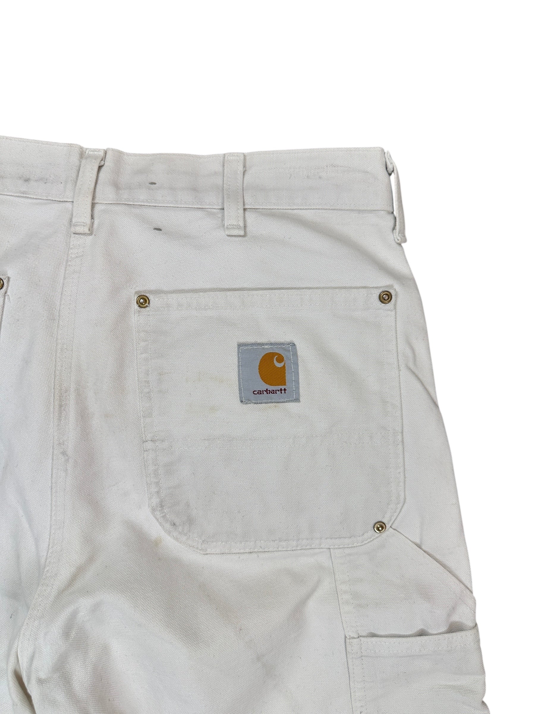 1990s Carhartt Single Knee vintage Weiß USA 32x34