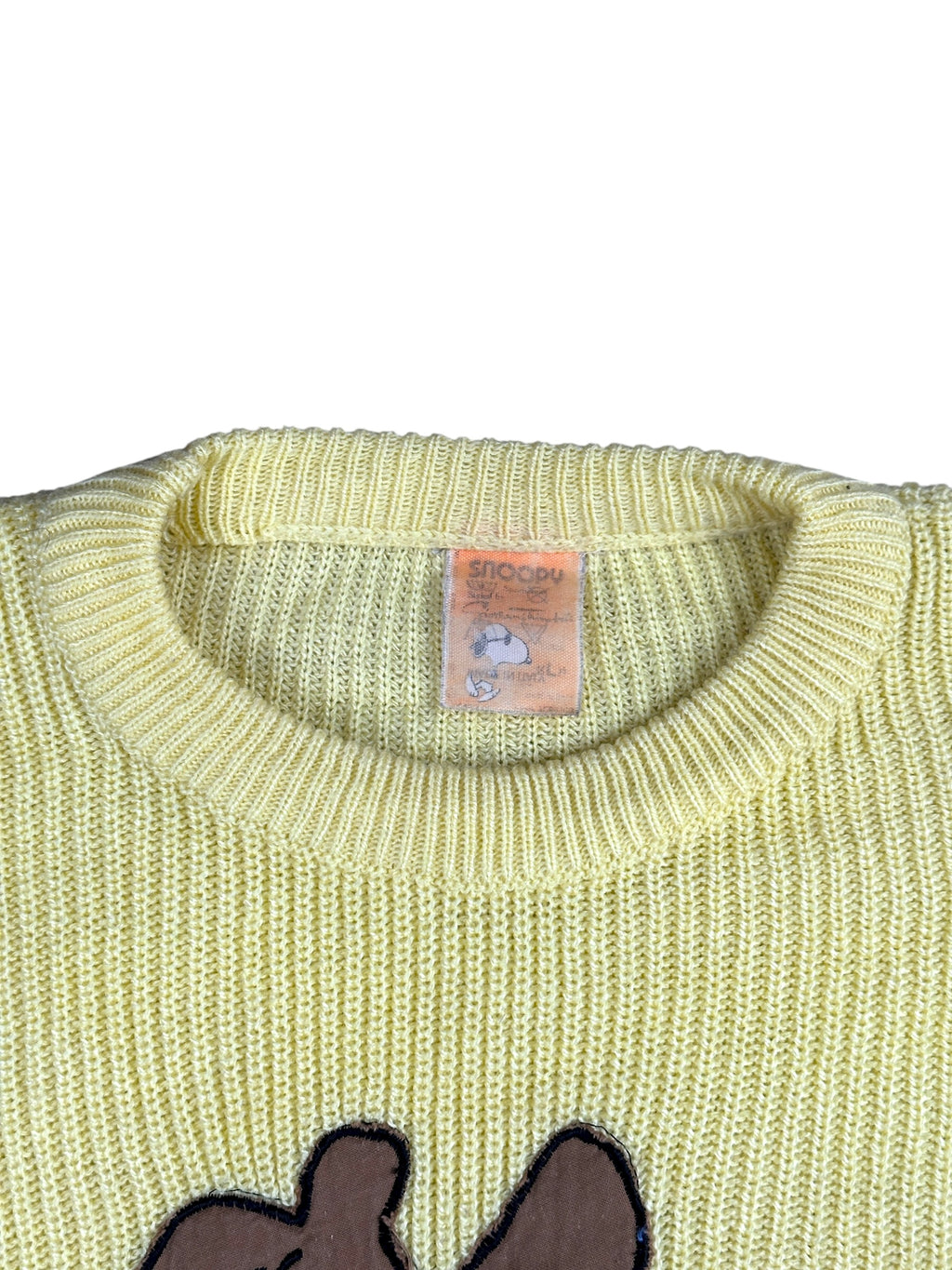 1950s Charles M. Schulz Snoopy Stricksweater Gelb Dallas | Made in Italy | Vintage M