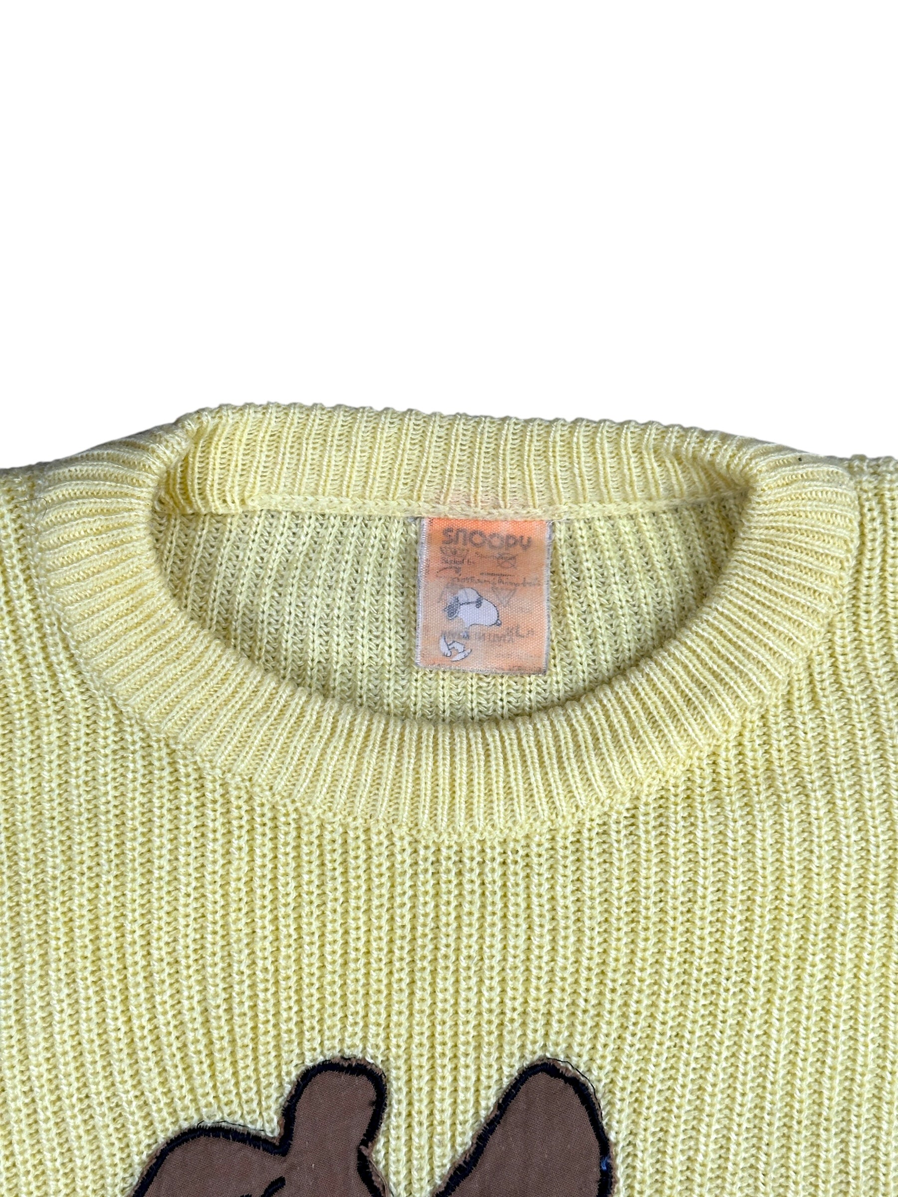 1950s Charles M. Schulz Snoopy Stricksweater Gelb Dallas | Made in Italy | Vintage M
